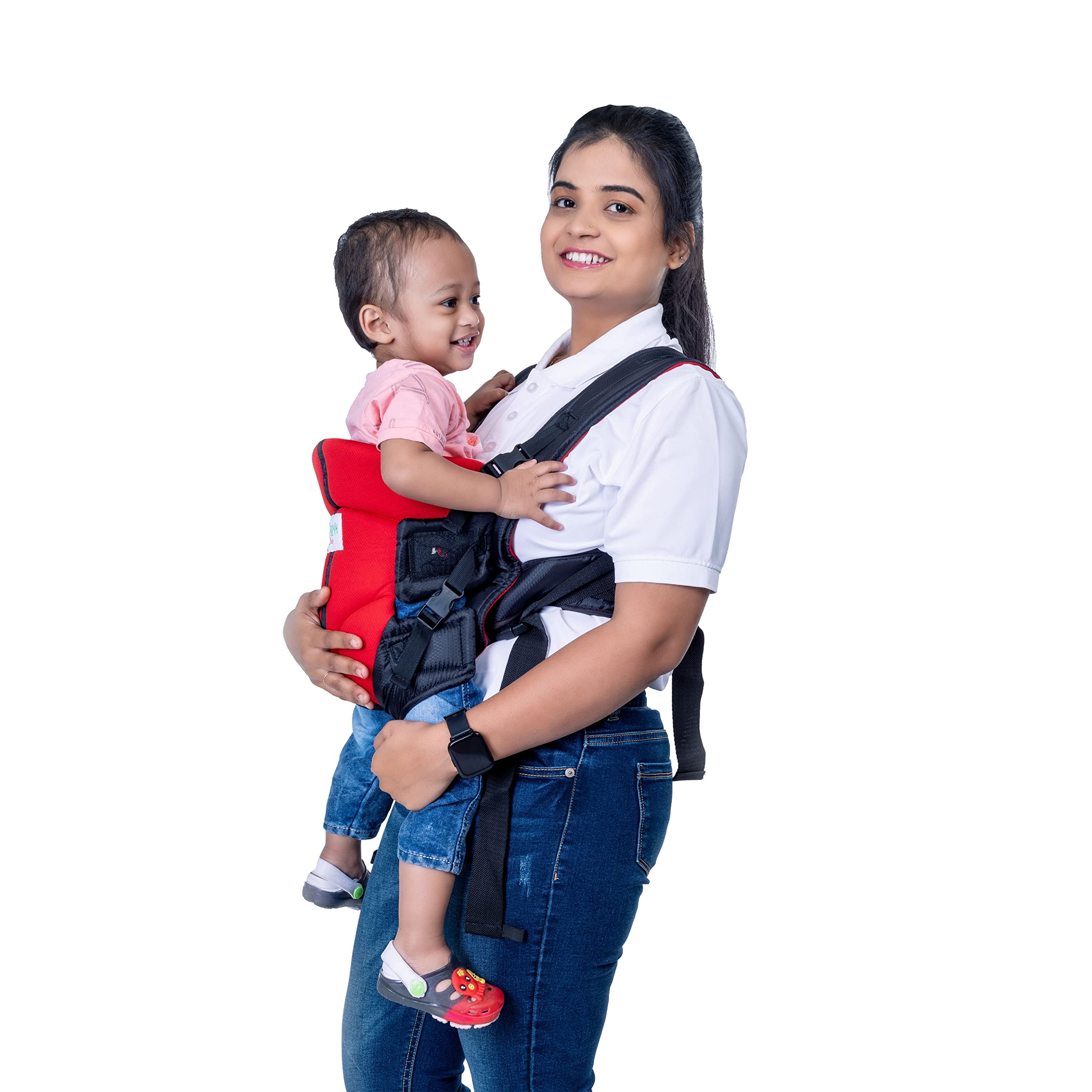 gigglyfy baby toddler 3 in 1 baby carrier bag with safety belt and buckle straps 5-24 months|lightweight & travel friendly|baby carrier ergonomic design (weight 15kg (red)