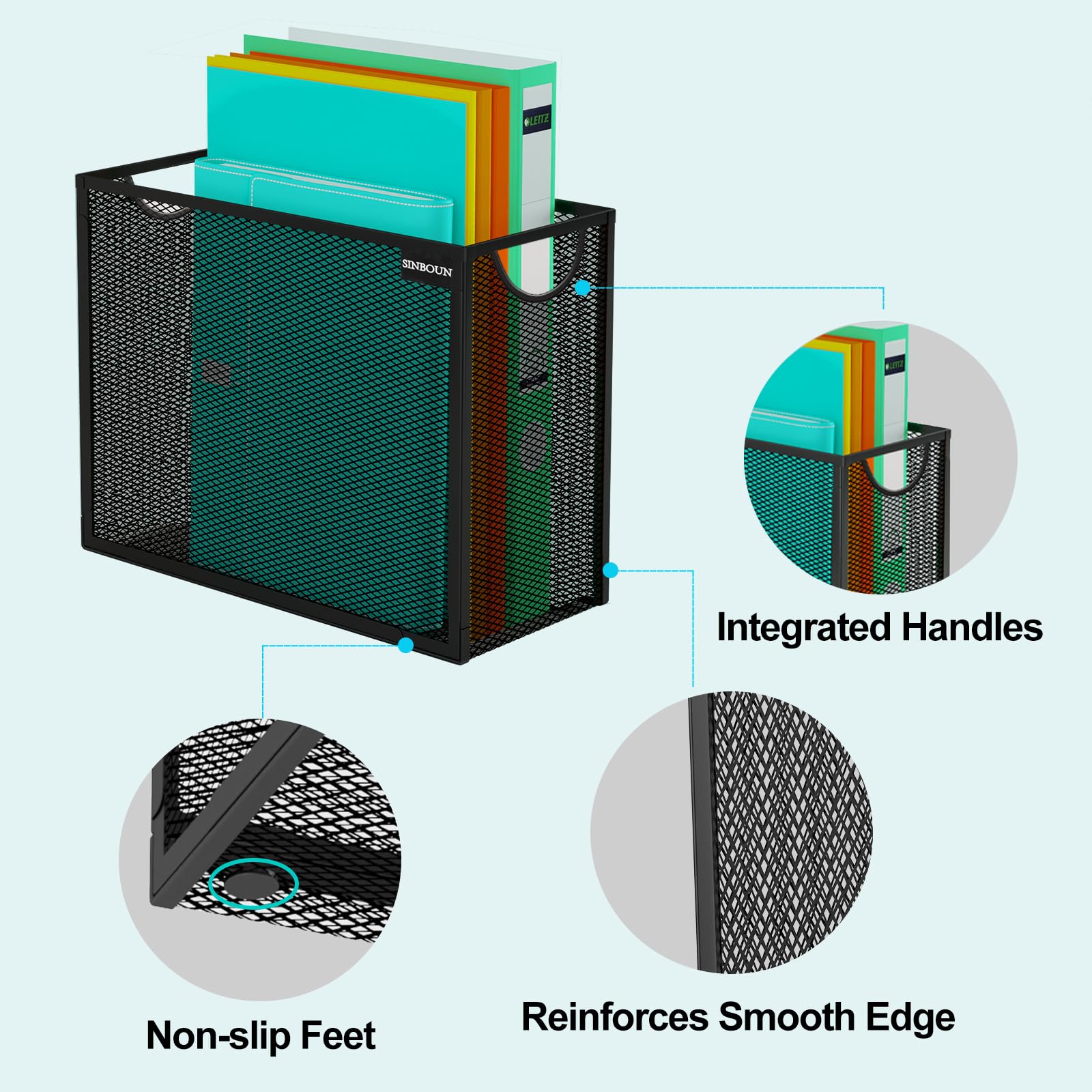 Sinboun Organiseur De Fichiers Suspendus Au Format Lettre - Comprend 5