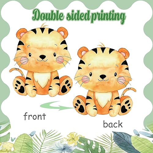 Miniatura 3 de 36 piezas de recortes de animales de safari, recortes de fiesta de selva, decoraciones de fiesta de cumpleaños, recortes de cartón para temática de