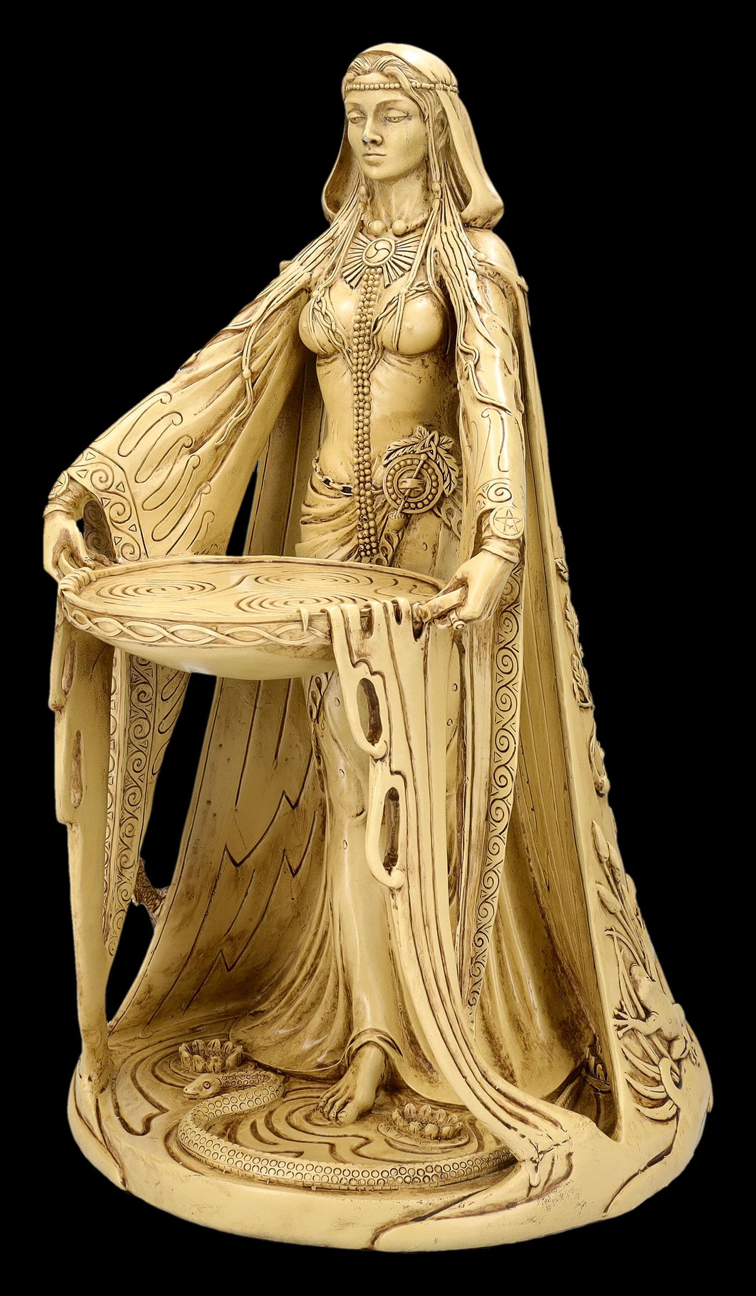 Danu, statuetta grande 41 cm – dea madre celtica beige, decorazione statua Wicca magia