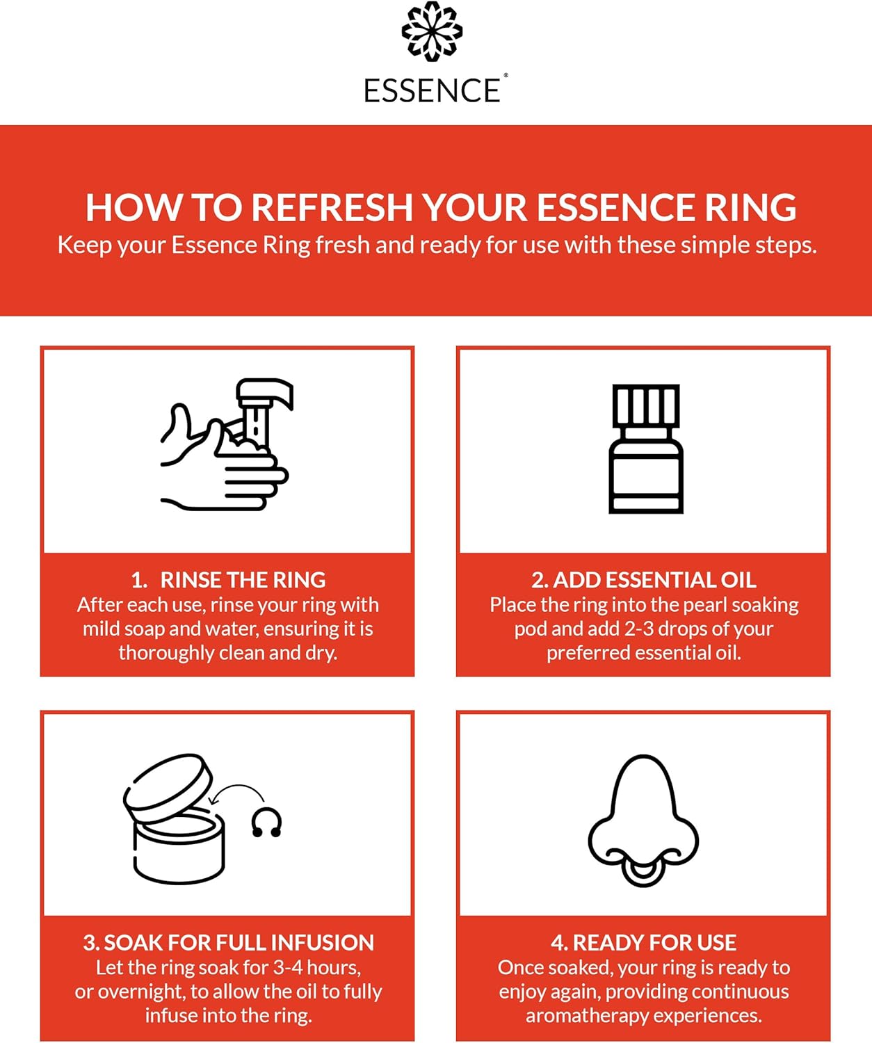 Essence Wearable Aromatherapy Nasal Diffuser – Grapefruit Essential Oil Nose Ring Silicone Inhaler for Stress & Mood Support - Made in USA & Travel-Friendly - Image 5