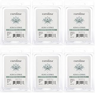 Carolina Candle Agave & Citrus Scented Wax Melts, Soy-Based White Wax Blend, 6 Wax Cubes, 2.46 oz - Pack of 6