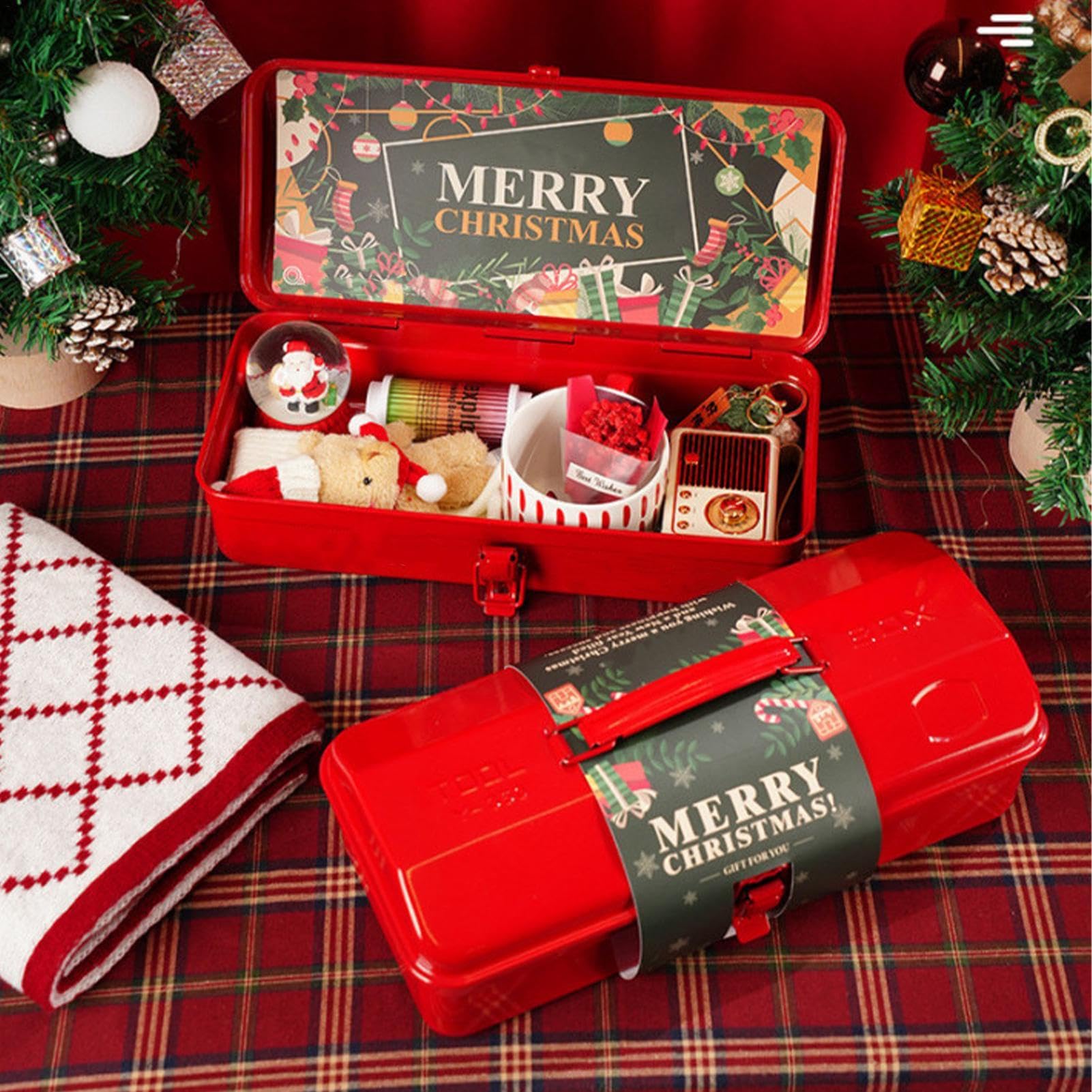 Boîtes de Noël en métal, boîtes de rangement carrées en métal, boîte de rangement en métal, boîte de rangement pour parfum, bougies parfumées, boîte de rangement pour, boîte de rangement pour