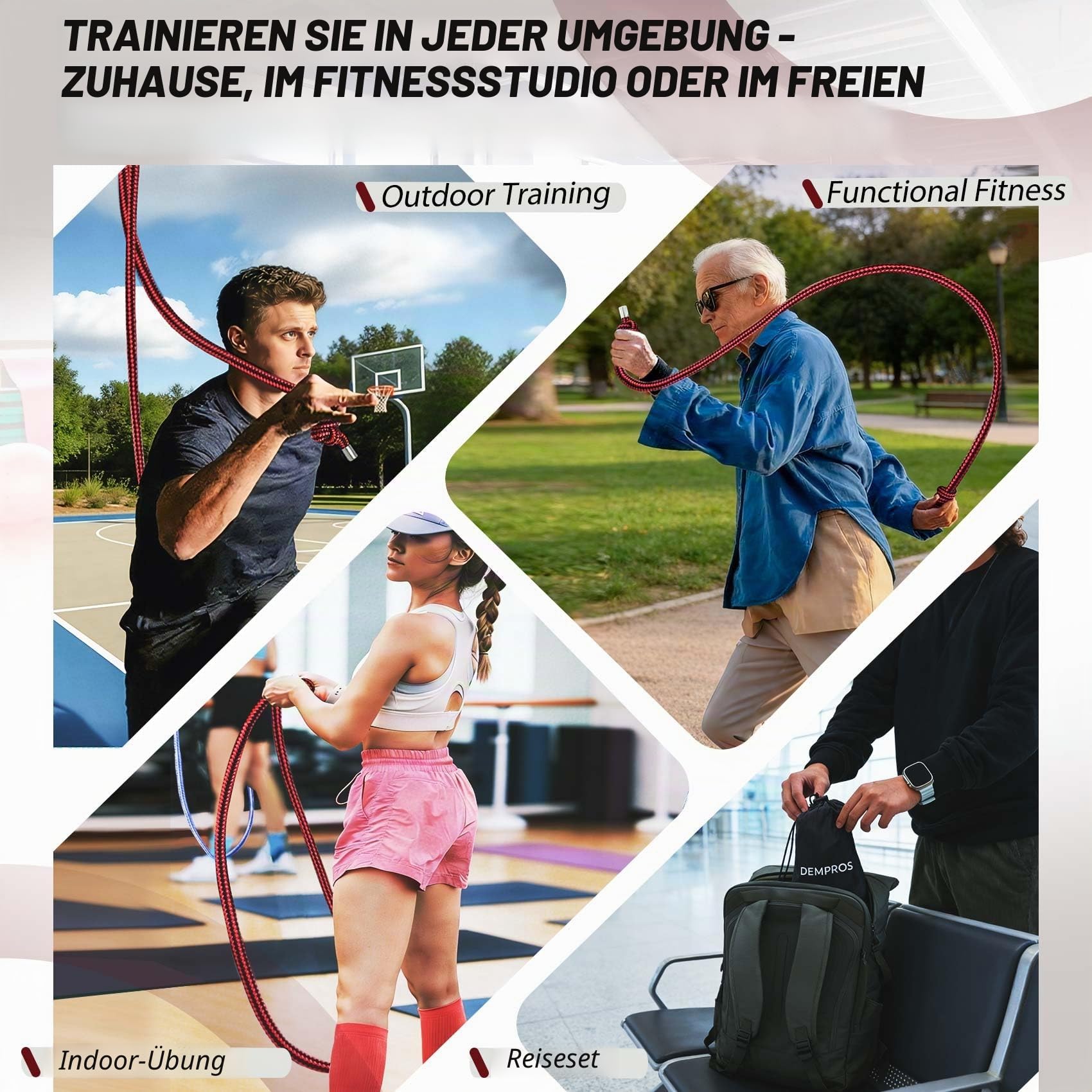 Gewichtetes Fließseil für Männer und Frauen, schweres Trainingsseil für Mobilität, Koordination und Cardio-Training mit geringem Aufprall