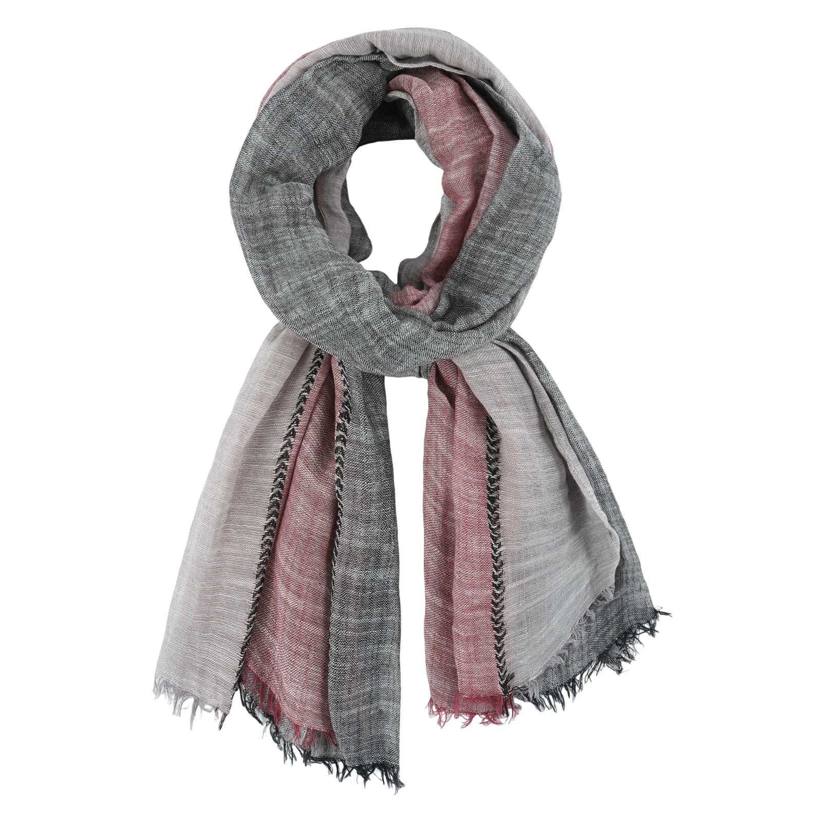 DAMILY Herren Schal Warm Winter Schals Baumwolle Leinen mehrfarbig Halstuch