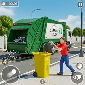 Simulador de caminhão de lixo americano 3D, mundo aberto, jogos offline de condução de caminhão basculante de lixo 2k25