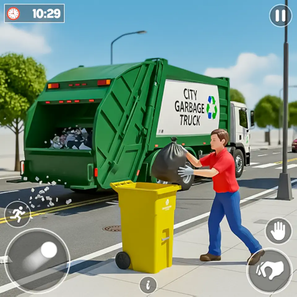 Simulador de caminhão de lixo americano 3D, mundo aberto, jogos offline de condução de caminhão basculante de lixo 2k25