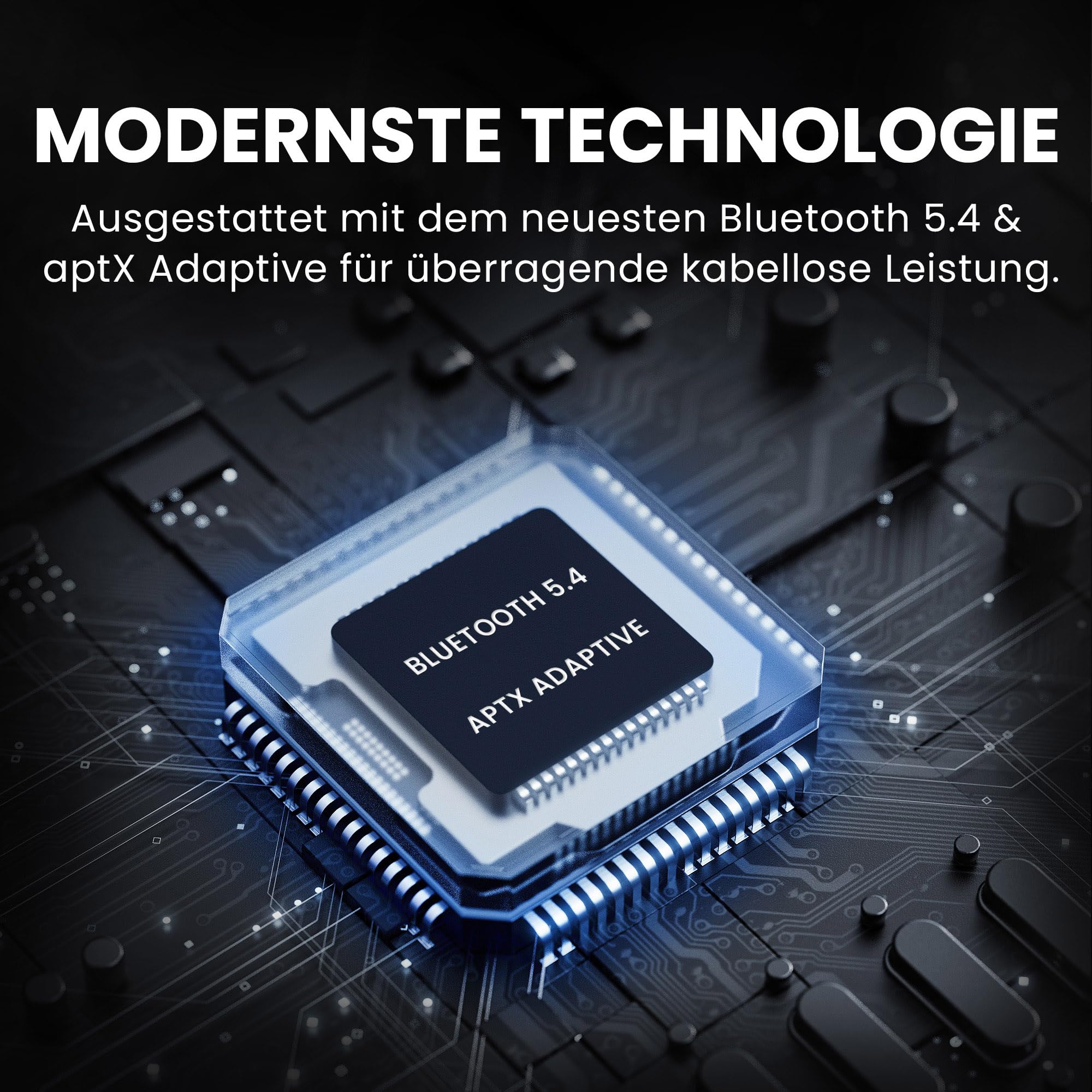 Avantree Voyager – Bluetooth 5.4 Adapter fürs Flugzeug mit Auracast & OLED Display, Qualcomm Chip, aptX Adaptive – Kabelloser Audio-Transmitter mit Klinke für Kopfhörer & AirPods auf Reisen