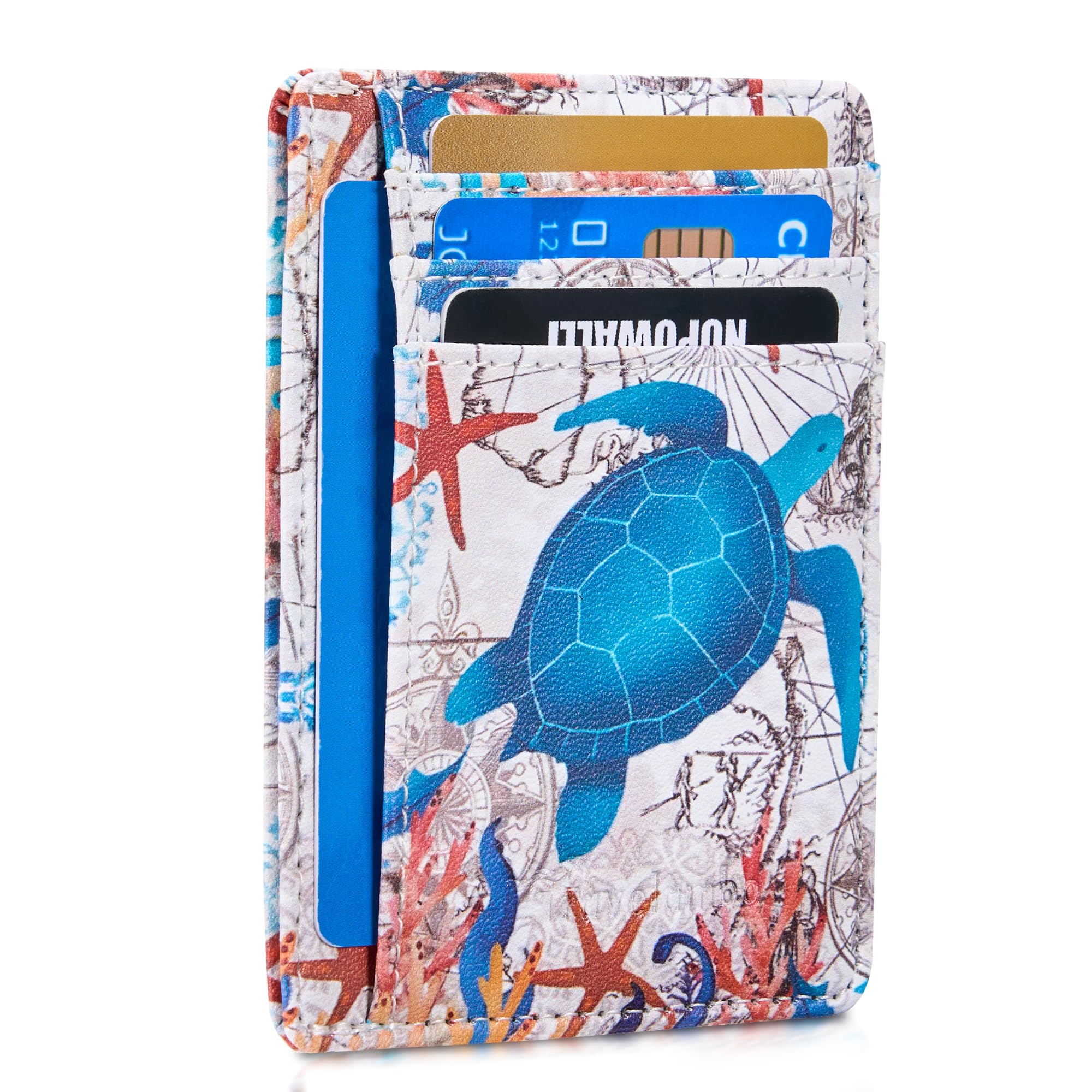 Travelambo Front Pocket Minimalist Leather Slim Wallet RFID Blocking Medium Size