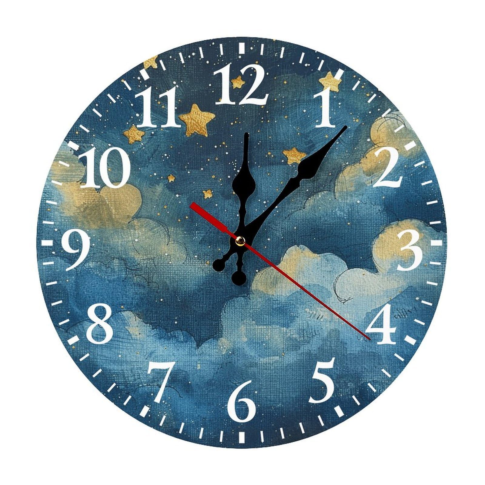 NTVOWPZO 10 Inch Wall Clock Unique Scenery Images Battery Operated Wall Clocks Silent Non-Ticking Round Wall Clock for Living Room Kitchen Home Office Wall Decorative Clock