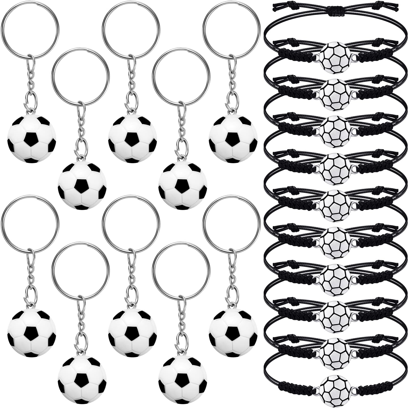 Blulu 20 Pack Soccer Keychains Soccer Stress Ball Sports