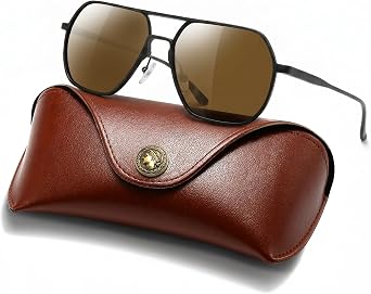 SUNGAIT AI-Mg Polygon Aviator Sunglasses for Men Polarized Trendy Square Sun Glasses Retro Pilot Shades UV Protection