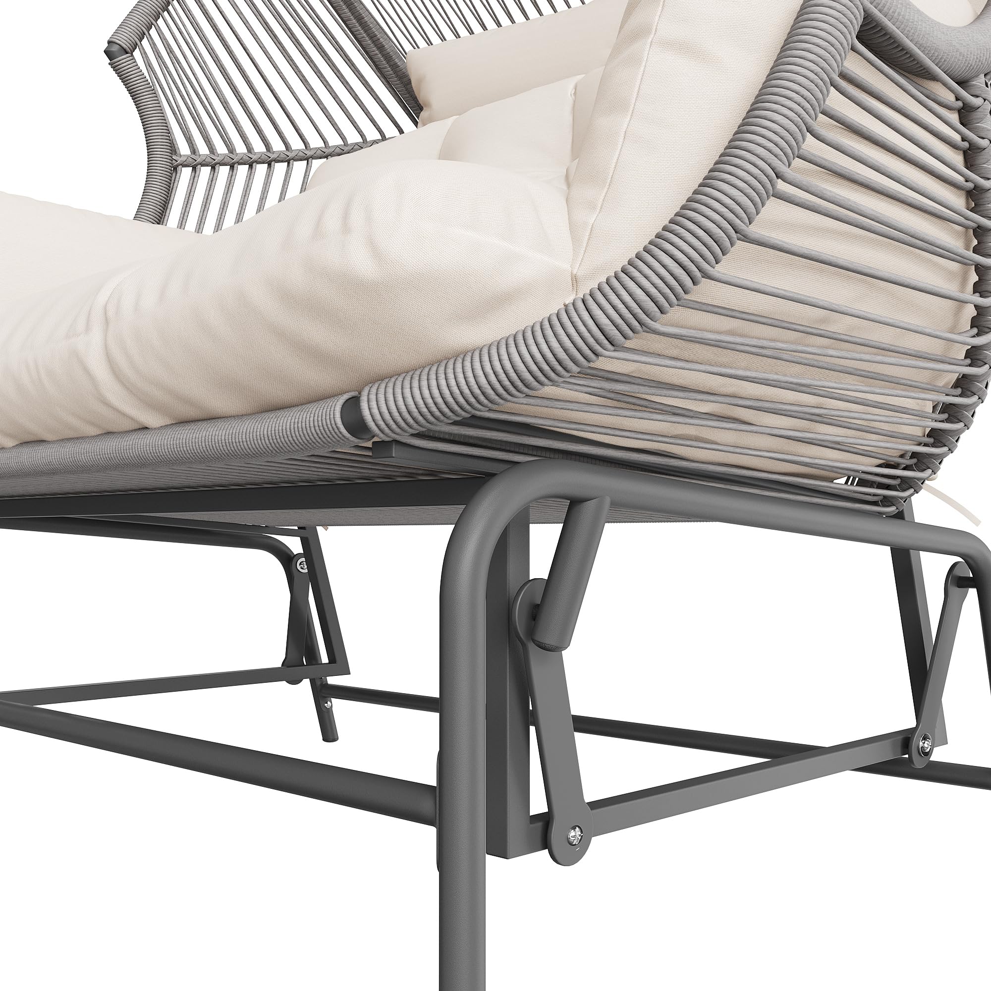 Moimhear Mecedora de jardín para dos personas, silla colgante para patio, silla de huevo oscilante para exteriores, silla de balancín, columpio de jardín, columpio de porche para el jardín, balcón o