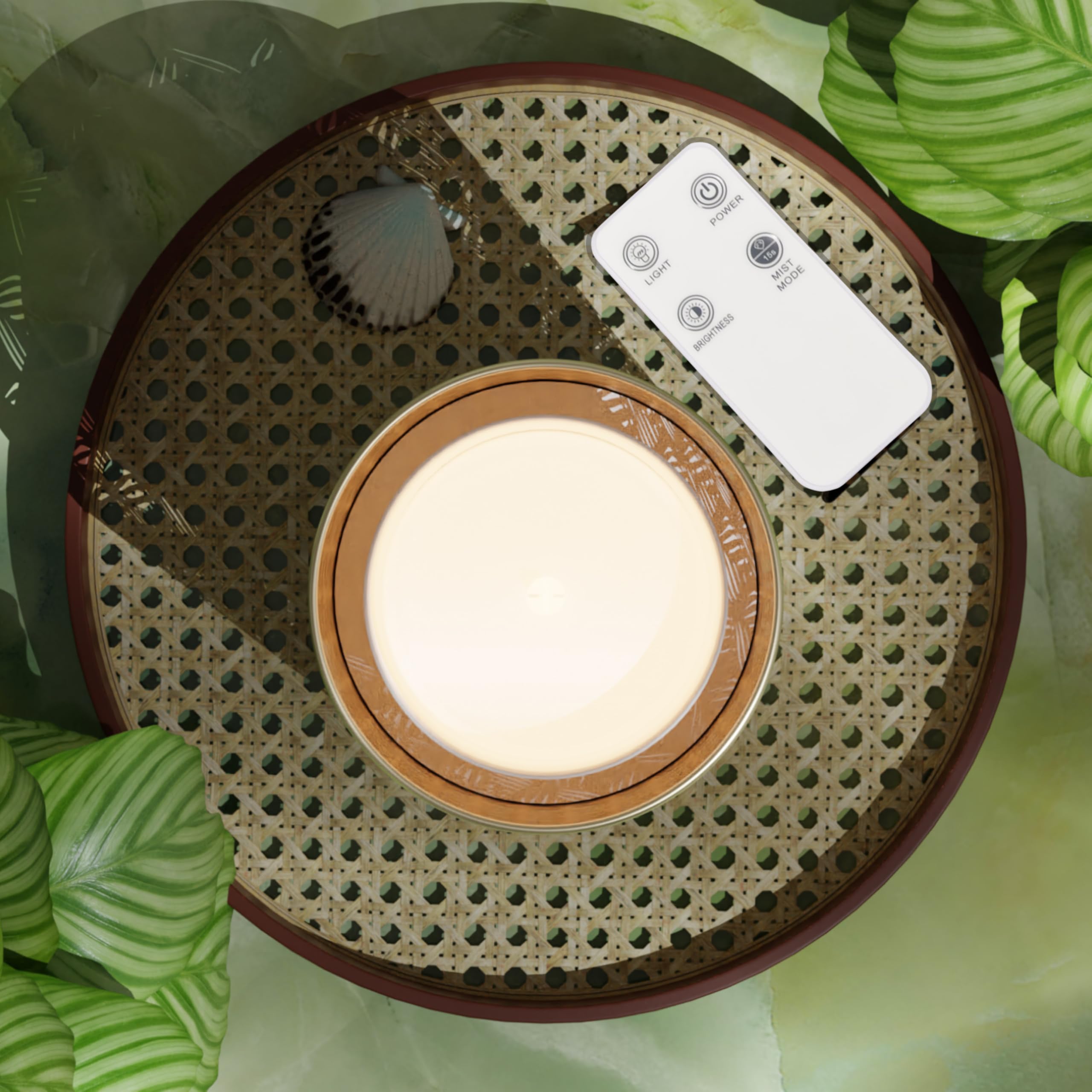 Zen’Arôme Diffuseur Huile Essentielle Vienne – Diffusion Ultrasonique Multifonction Aromathérapie à Froid – Parfum Maison - Télécommande et Éclairage LED Coloré – Métal et Verre