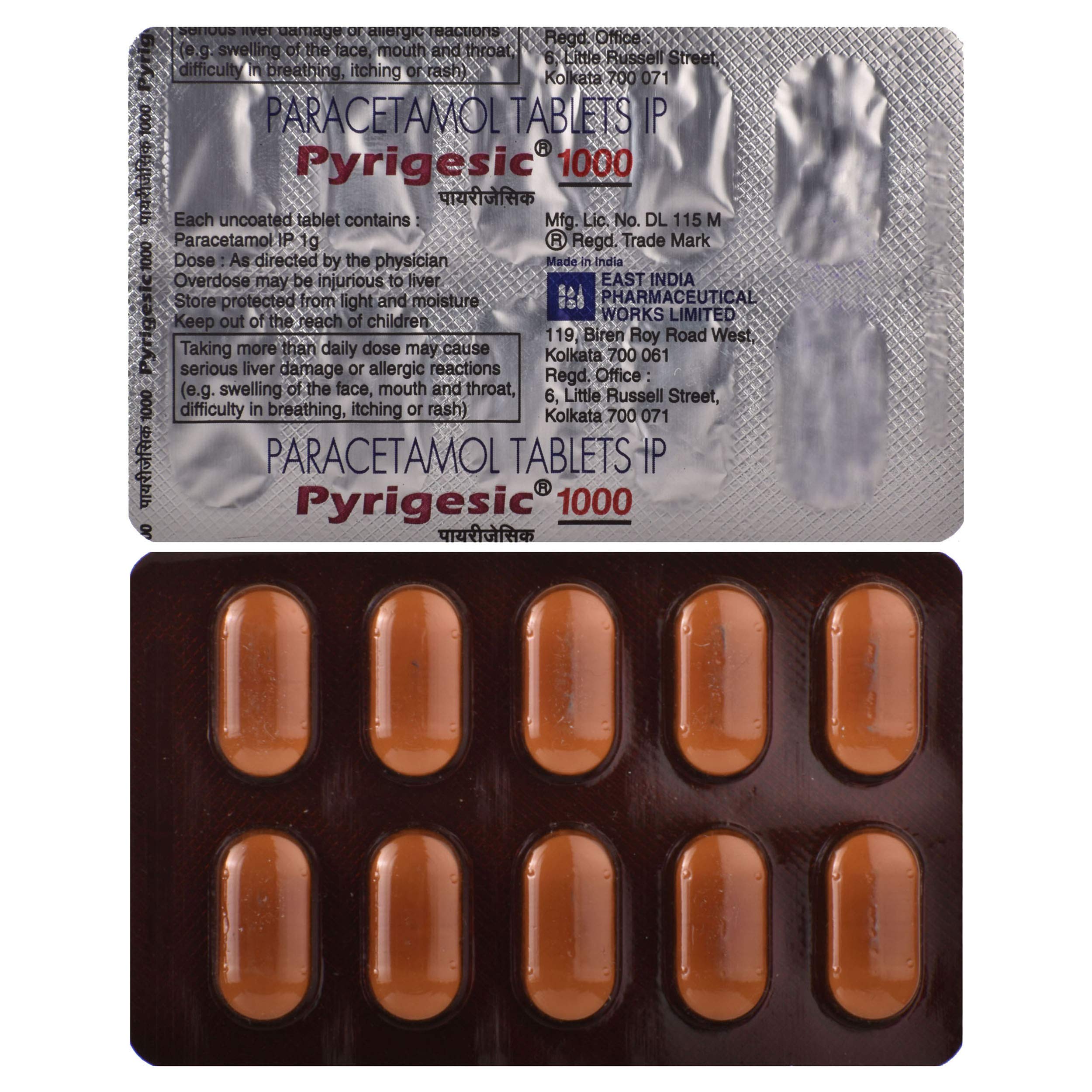 Pyrigesic 1000 - Strip of 10 Tablets