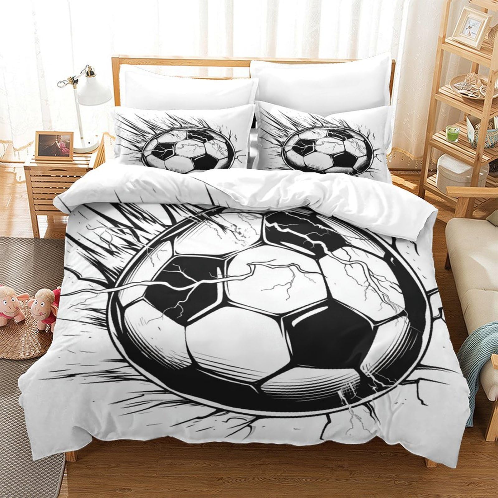Parure de lit football microfibre super douce pour stopper la transpiration nuit