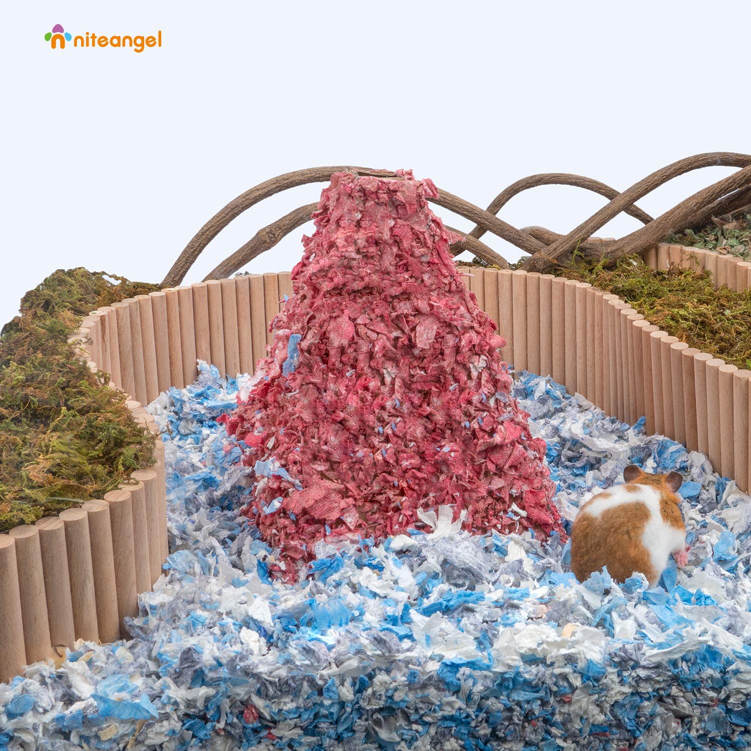 Niteangel Hamster Kletterleiter Holz Hängebrücke für Meerschweinchen Ratten Igel Rennmäuse Maus Zuckergleiter und andere Kleintiere (groß)