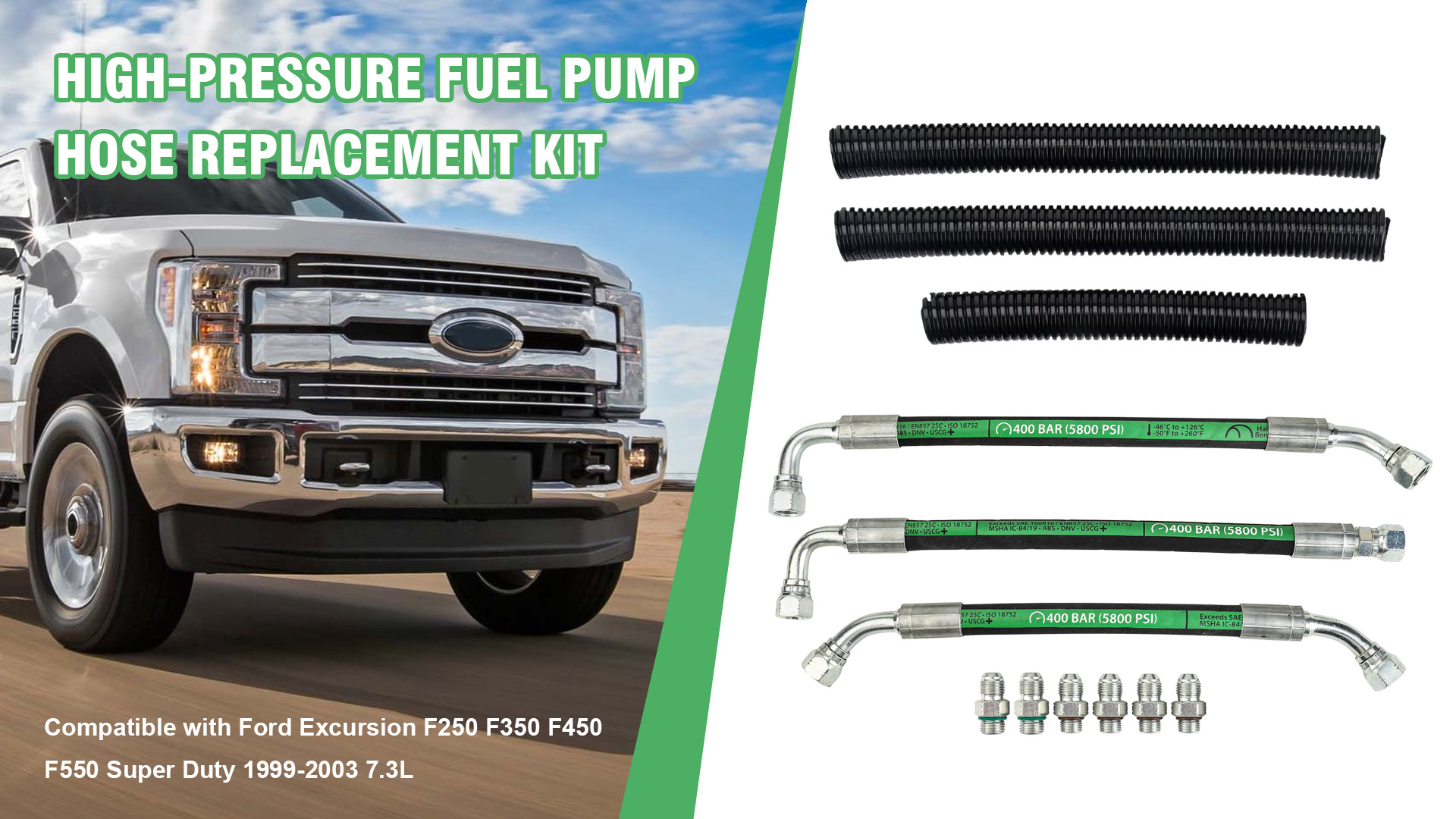 Ford 7.3 Powerstroke Oil Hose High Pressure Oil Pump HPOP Hoses Lines ...