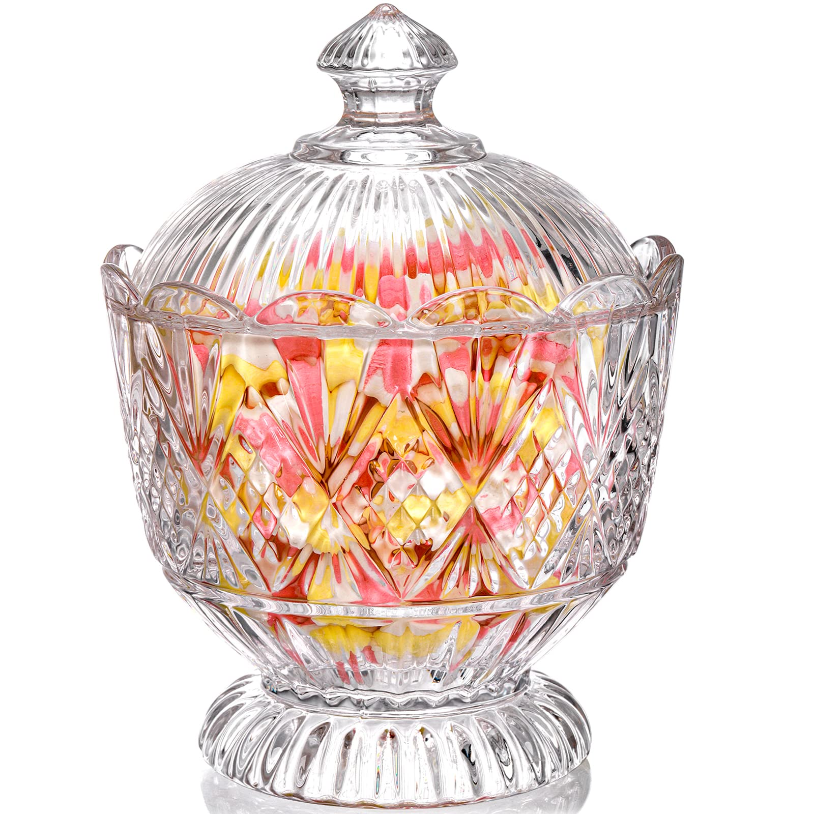 Lyellfe Glass Candy Dish with Lid
