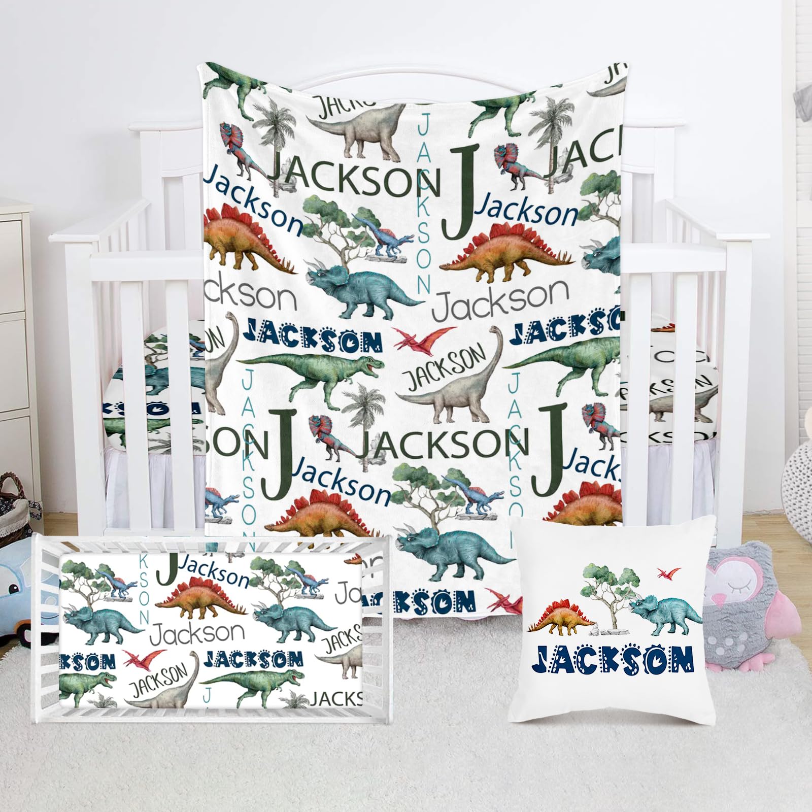 TNYKER Custom Name Baby Crib Bedding Set, 3 Piece