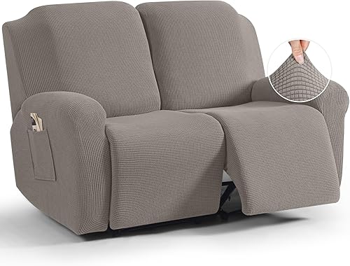 Miniatura 108 de TAOCOCO Fundas para sofá reclinable, 8 piezas, fundas elásticas para sofá grande de 3 asientos, fundas reclinables, protector de muebles con patrón