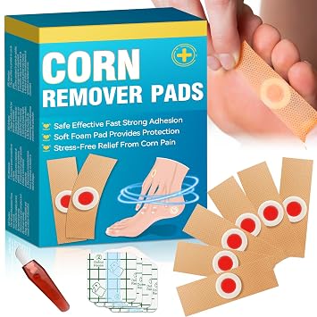 AstraVox 24Pcs Corn Removers for Toes Feet with Adhesive PU Waterproof Membrane, Plantar Corn Remover Bandaid Pads Kit for Hand, Highly Effective, Pain Relief, Easy to Use Large