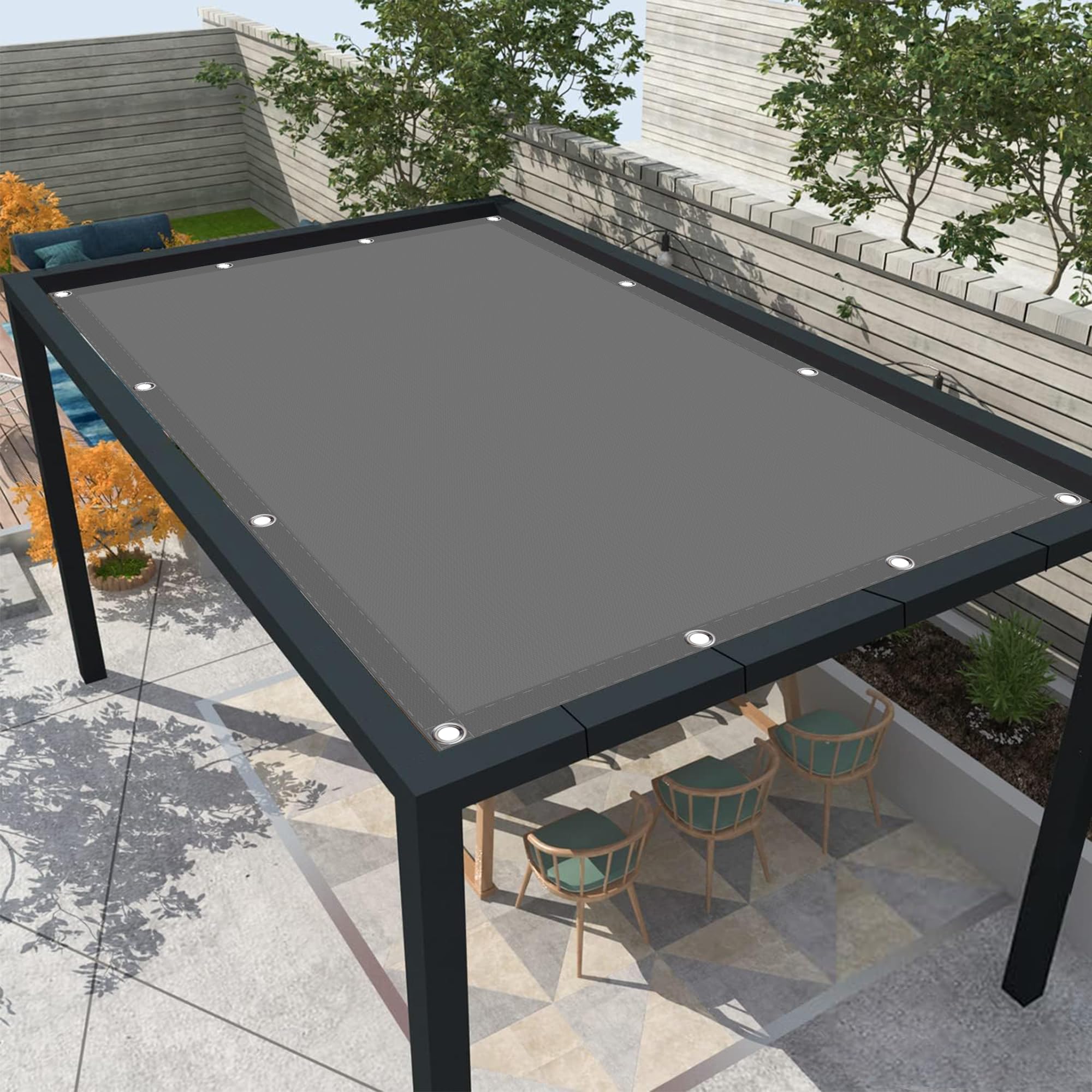 Filet d'ombrage anti-UV 98% pour stopper la chaleur sur terrasse et balcon 2.6x3.6m
