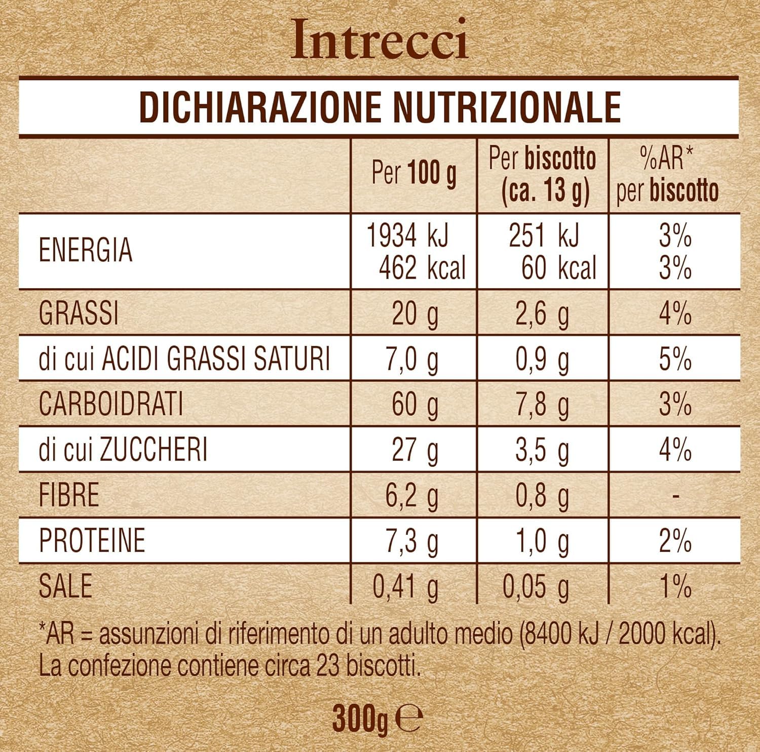 Italian Gourmet Intrecci Biscotti Vollkorn-Kekse cacao cioccolato, 3 x 300g | Con farina integrale e gocce scure; knusprig zum Morgen, ideale zu Milch, Gesamtnettogewicht 900 g + Kostenlos Polpa 400g