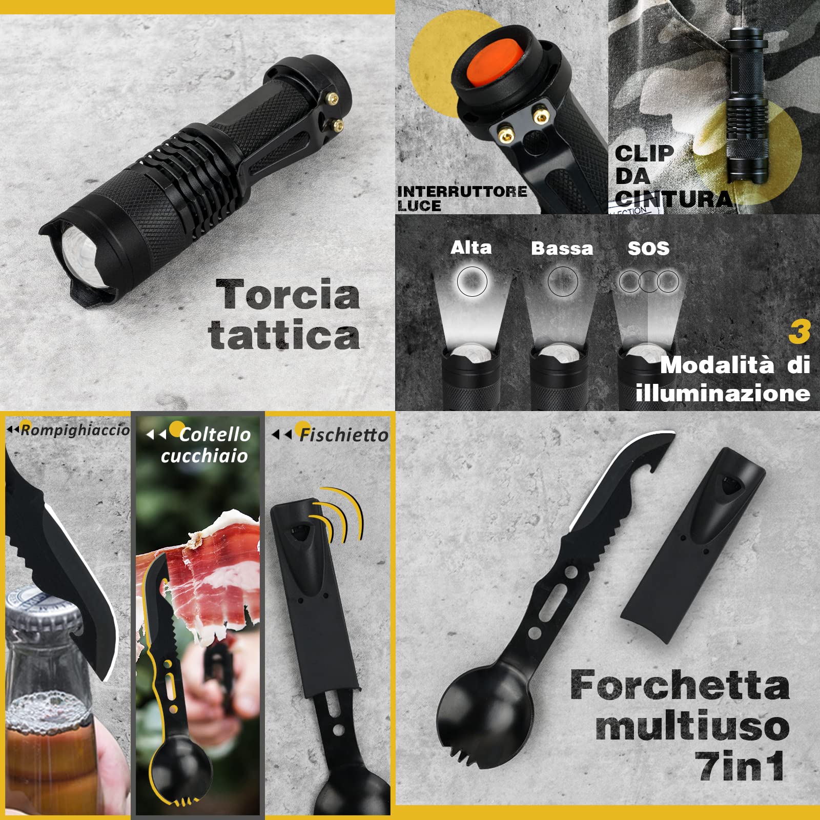 Kit Sopravvivenza Uomo Regalo di San Valentino per Lui - Professionale Kit di Sopravvivenza Survival Accessori per Gli Sport All'aperto, Campeggio, Alpinismo, Idee Regalo Uomo Originali Compleanno