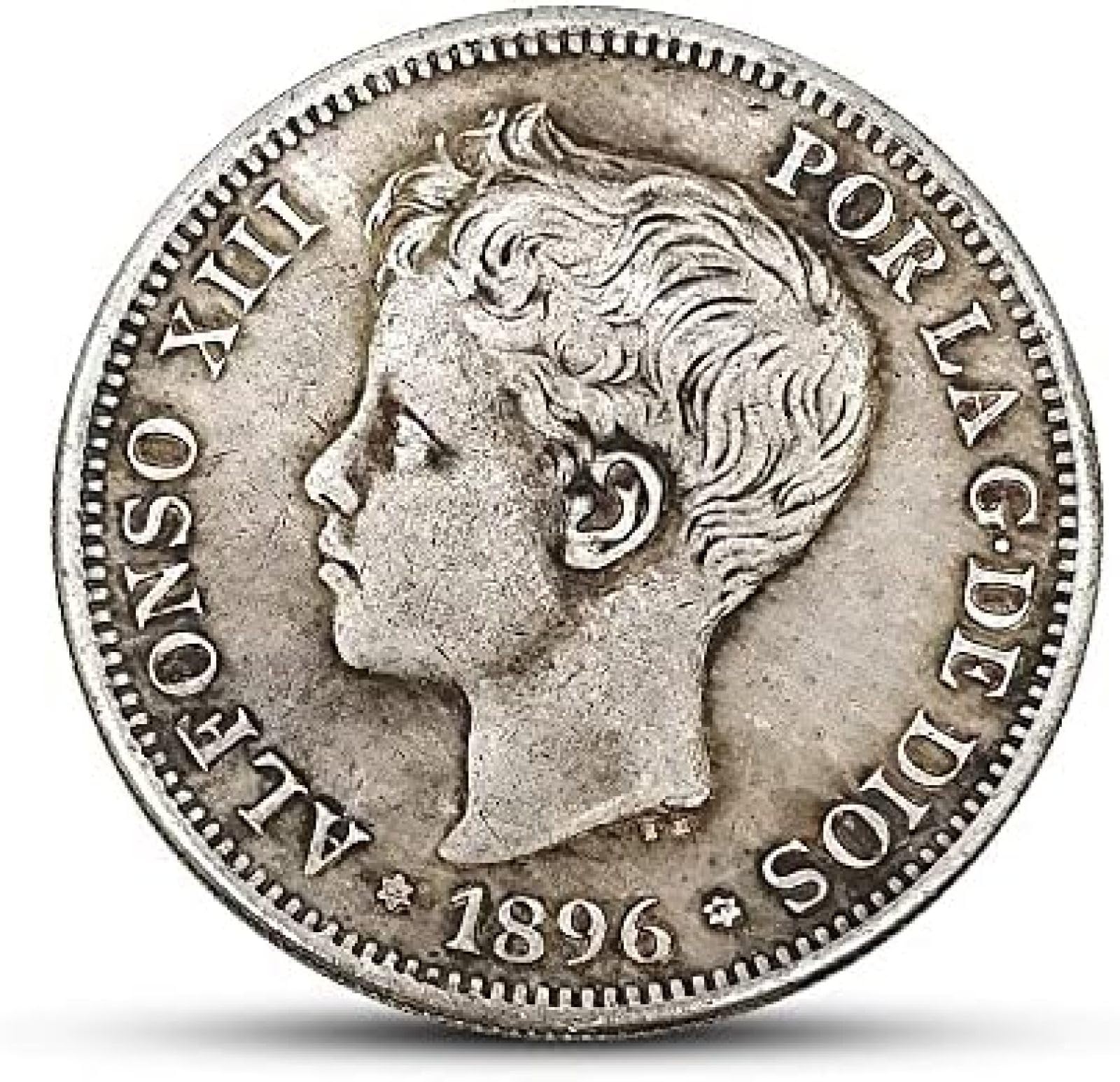 18 Juego Completo De Monedas De Plata Españolas De 5 Pesos 1869-1899 Retrato Grabado Monedas Extranjeras Antiguas, 1869