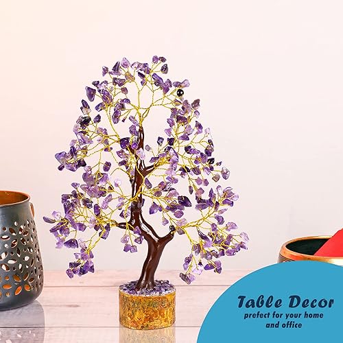 Miniatura 4 de Cristales de amatista, árbol de cristal, piedras de riqueza y cristales, árbol de piedras preciosas, árbol de cristal para energía positiva, árbol