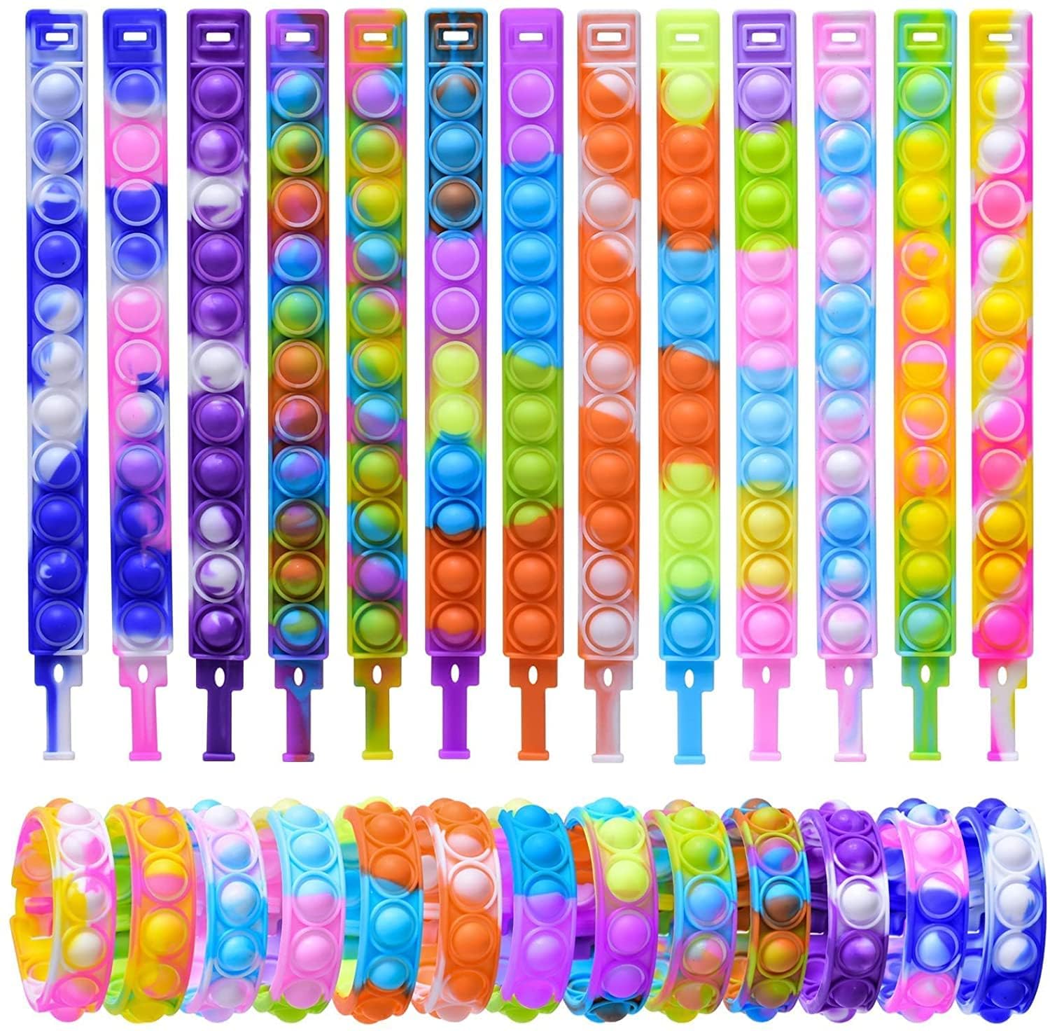 GR DESIGN® Pop it Band for Kids Children Band Hand Bracelet Multicolor Rainbow Colors Rubber Band - Set of 12 (B0CCYDYHXD) Amazon Price History, Amazon Price Tracker