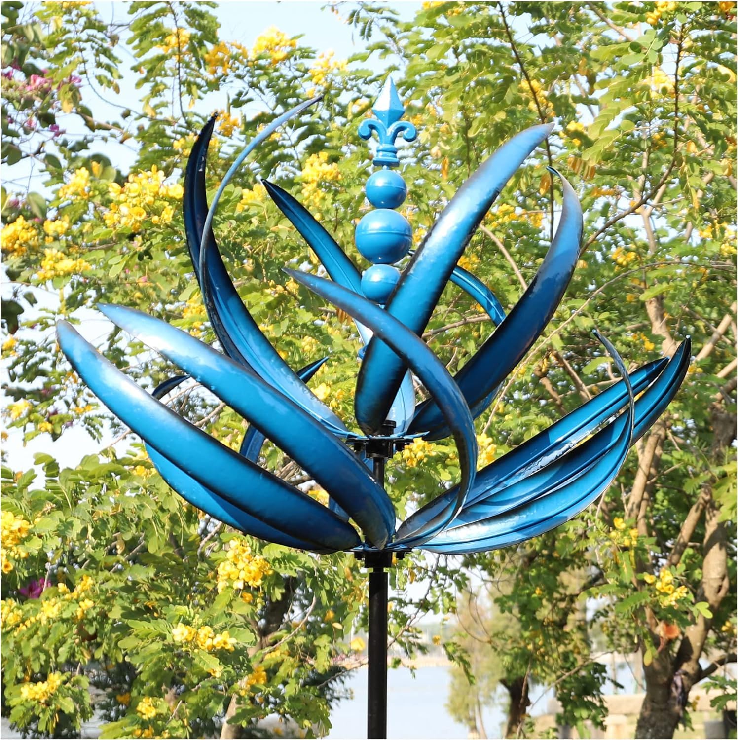 RIDEN Wind Spinner for Yard and Garden - Large Metal Kinetic Wind Sculptures, Yard Art Outdoor Decor (27 x 91 inches)