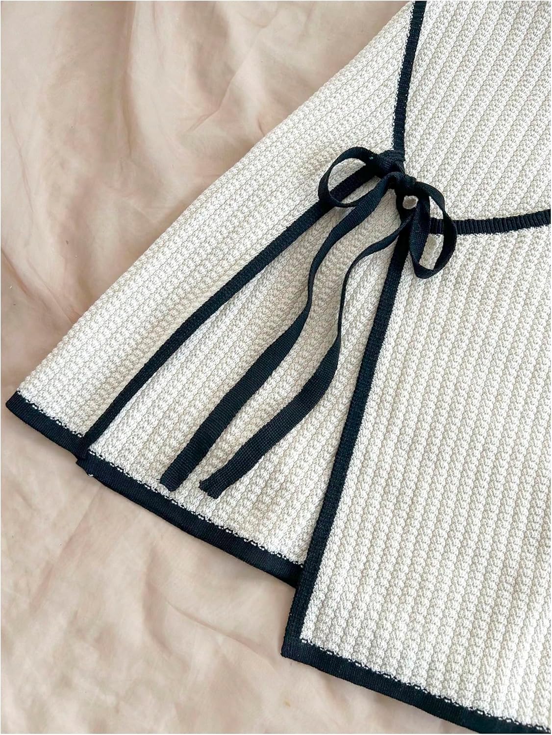 MakeMeChic Women's Knitted Strapless Sweater Dress Wrap Tie Front Party Mini Tube Dresses