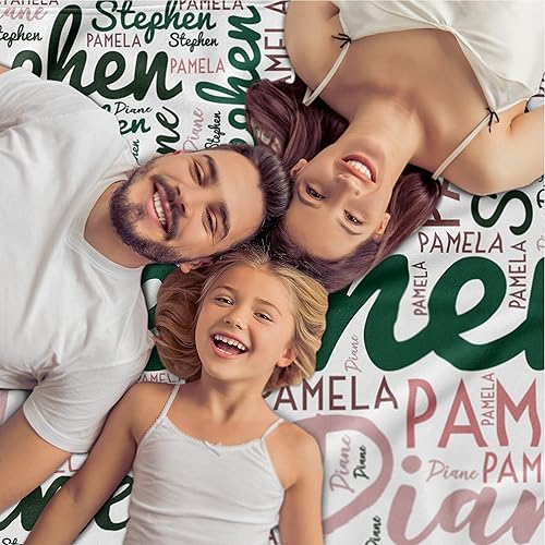 Miniatura 7 de Manta personalizada, mantas personalizadas, 40 x 60 pulgadas, regalo para mejor amigo con nombres artísticos de palabras, 8 estilos de colores y