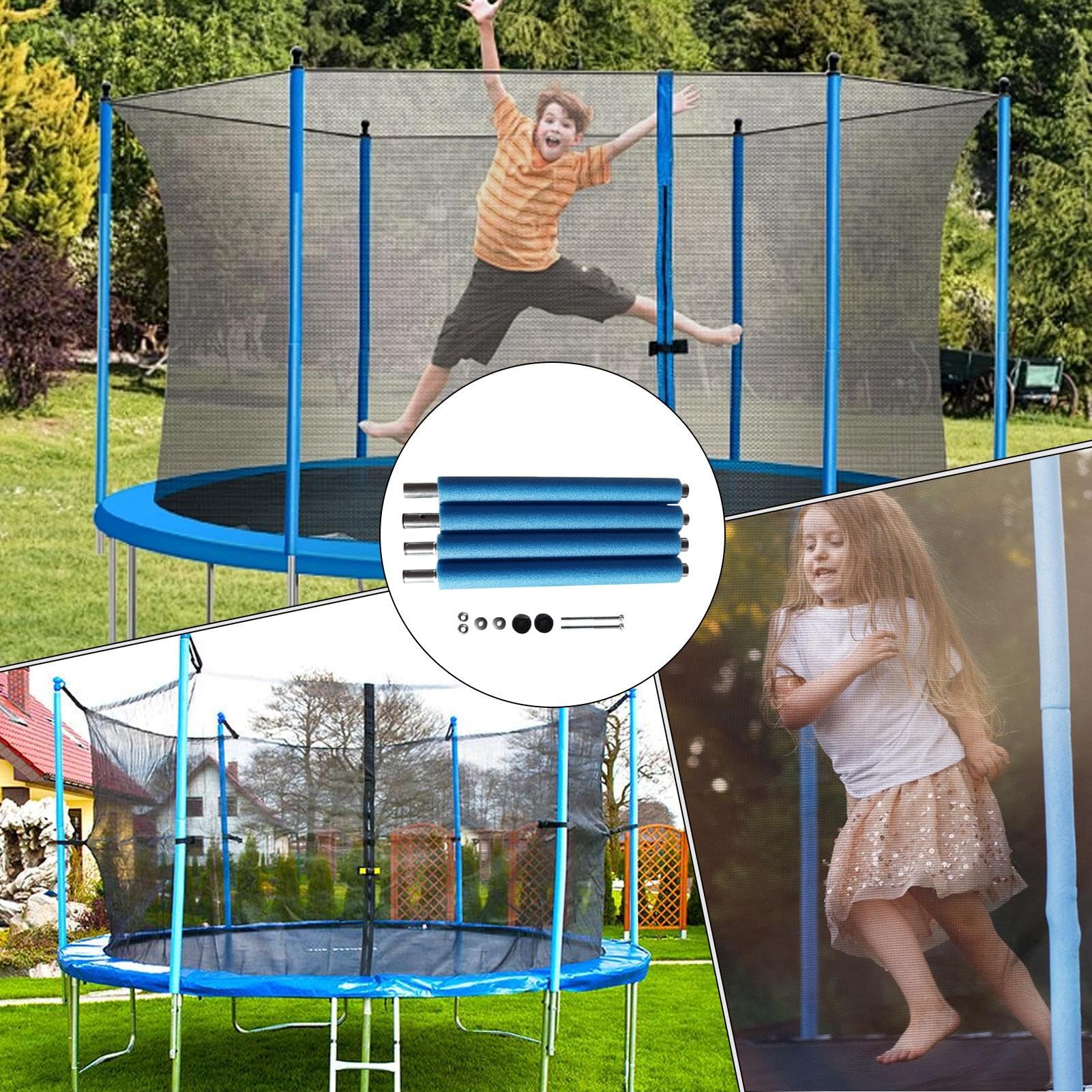 Palos De Trampolín De Repuesto: Vivienda Tubos Rectos Con Espuma, Accesorios De Hardware De Red Para Trampolines Con Marco Redondo De 1,80 A 16 Metros | Para Montaje Seguro, Seguridad Al Aire Libre Y