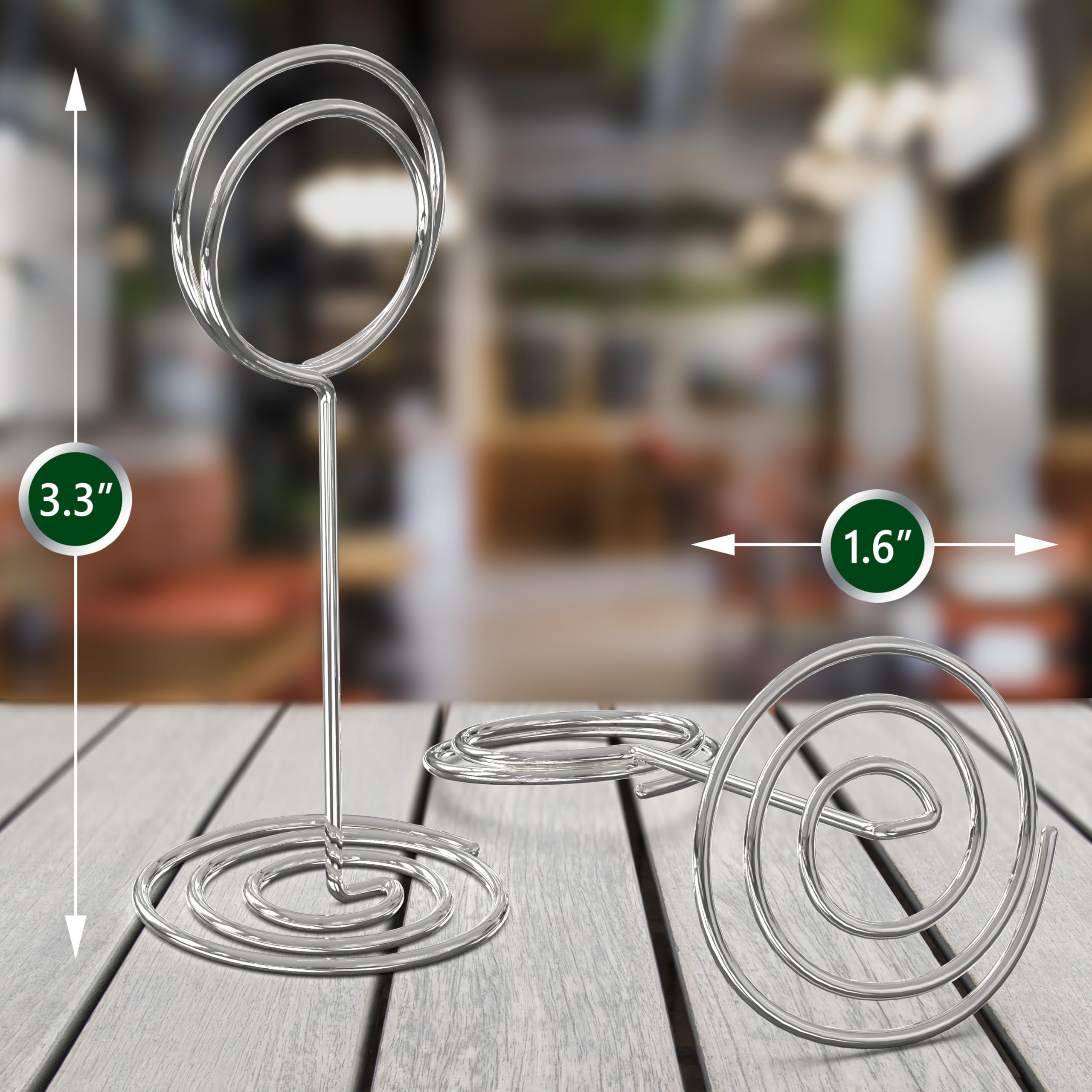 10 Pack Silver Table Card Holders - Table Number Holders - Place Card Holder - Picture Clips for Photos - Tables Name Holder for Centerpieces Weddings Restaurants Food - Wire Seating Signs Stands