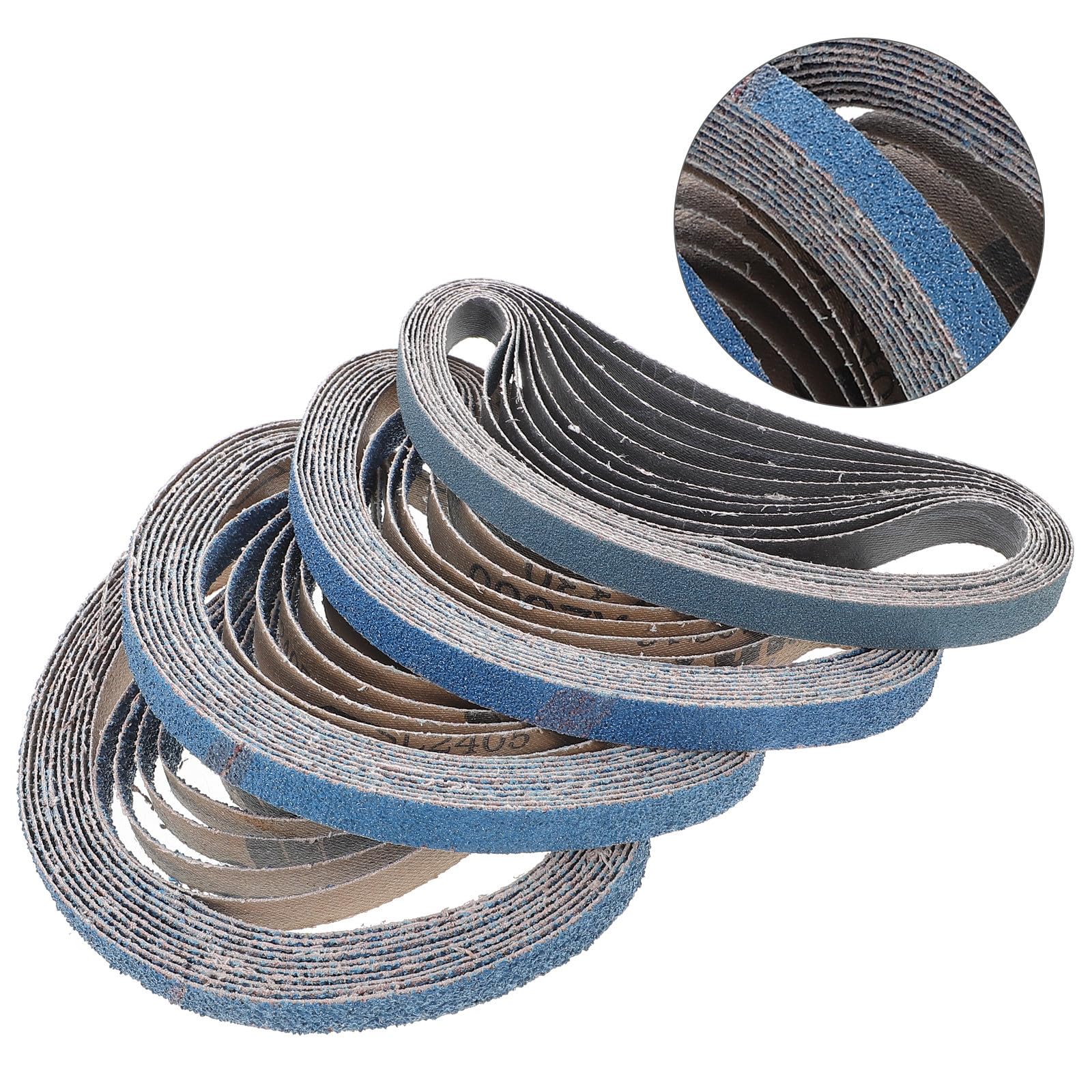 jojofuny Bandas de Lija de Grano 40 para Lijadora de Metal y Madera, 40 Piezas de Cinturones Abrasivos de Tela y Corindón para Uso Industrial y Reparación Automotriz