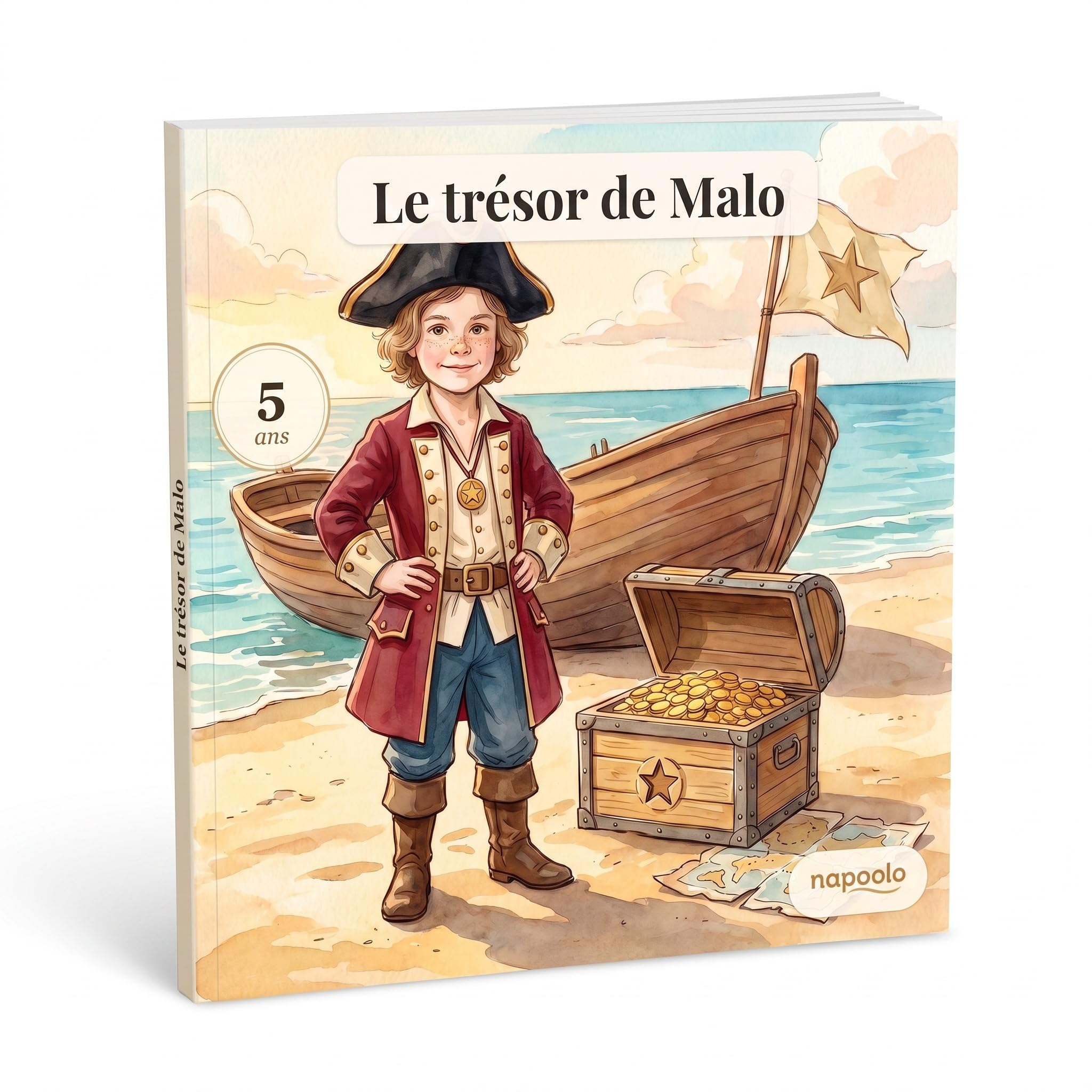 Livre personnalisé enfant pirate photo et prénom - Cadeau chasse au trésor