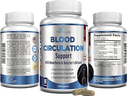 Miniatura 4 de Suplemento de circulación sanguínea – con espino, escoba de carnicero, castaño de indias, arginina, diosmina, tratamiento de venas varicosas