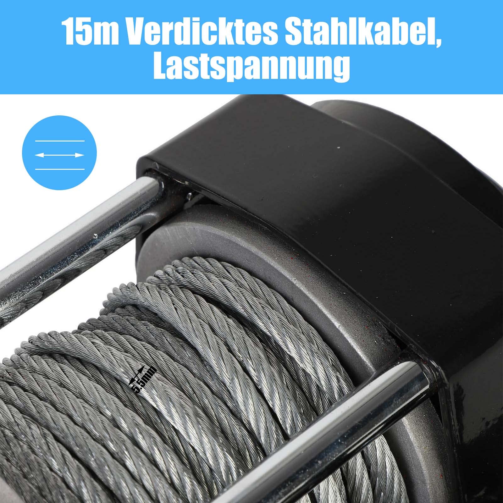 Trintion Elektrische Seilwinde 12V 4000lbs 1818kg mit Funkfernbedienung und Handschalter Hebezug für Quad Boot ATV