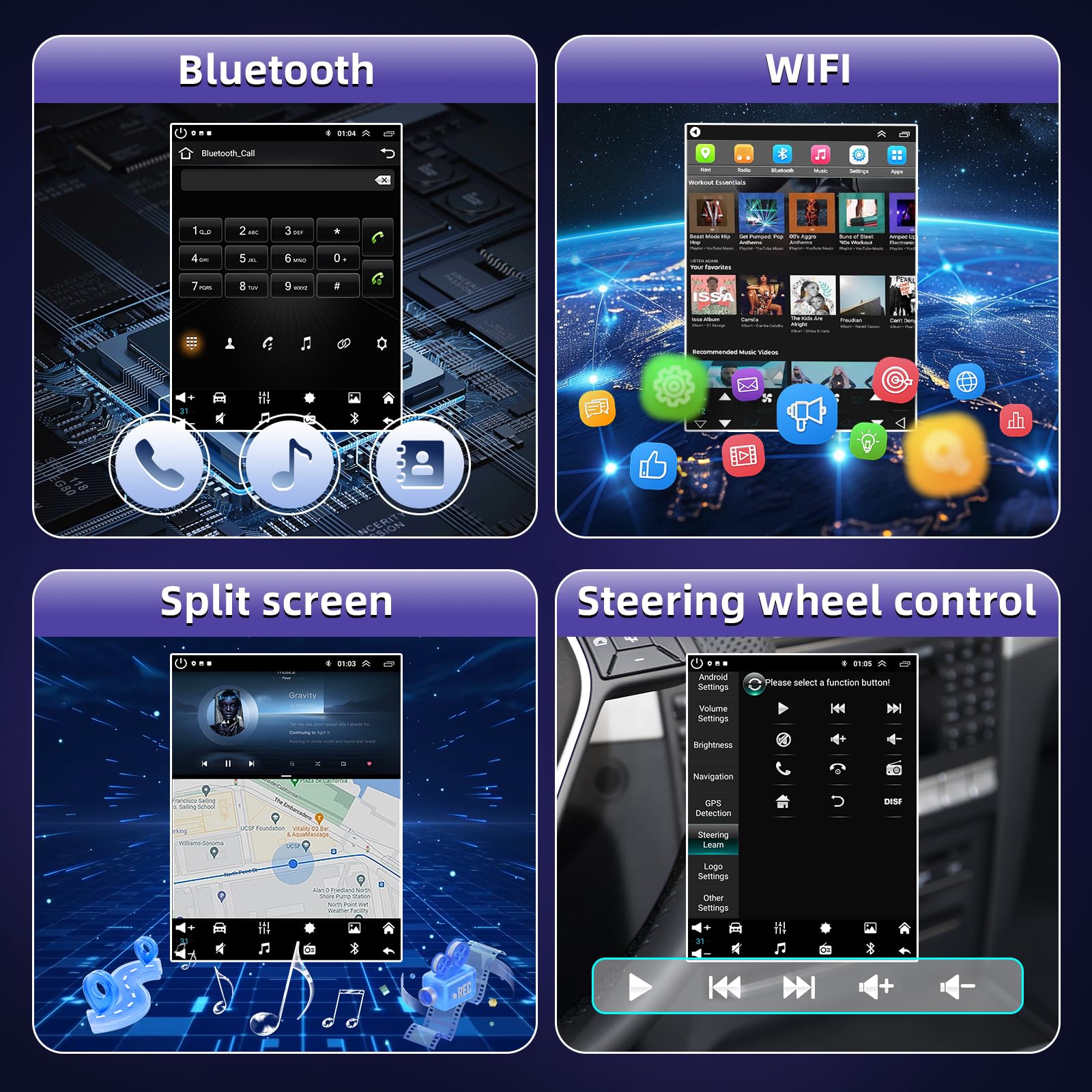 9.7 cali Android 14 Radio samochodowe 2 DIN do Fiesta 2009 2010 2011 2012 2013 2014 2015 2016 GPS Navi with Wireless Carplay Android Auto Car Radio DAB Bluetooth WiFi AHD Kamera cofania FM/RDS SWC