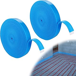 2 Rollen Randdämmstreifen Selbstklebend für Ausgleichsmasse: 50 mm x 5 mm x 10 m Selbstklebend Randdämmstreifen für Ausgleichsmasse Randstreifen für Fußbodenheizung und Wänden Blau