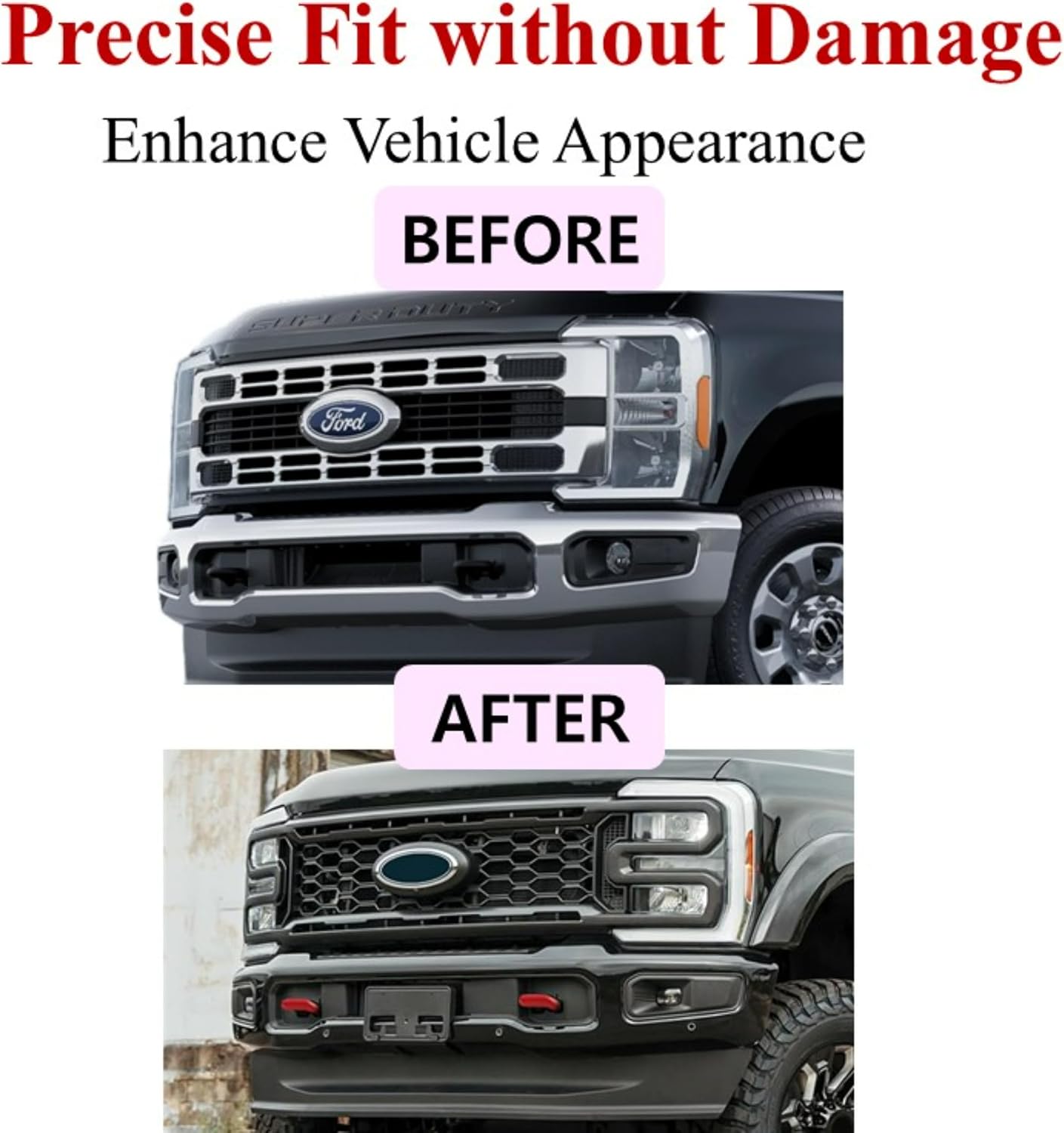 Tow Hook Covers for Ford F250 F350 F450 Super Duty 2017-2025, Tow Hitch Cover Car Tow Hooks Compatible with F250 F350 F450 Accessories 2017-2026 (Red)