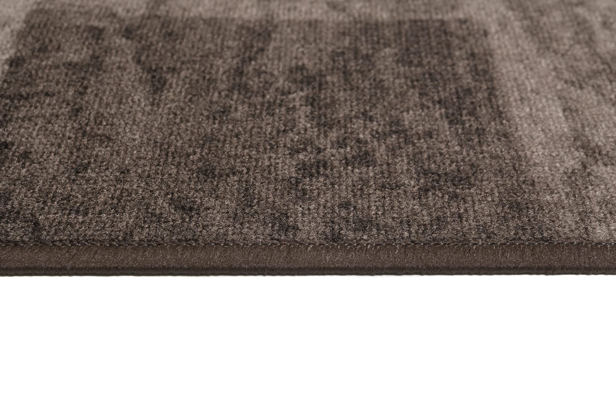 TAPISO Anti Rutsch Teppich Läufer rutschfest Brücke Meterware Modern Dunkelbraun Braun Viereck Geometrisch Design Flur Küche Wohnzimmer Diele 120 x 300 cm