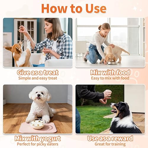 Miniatura 7 de Multivitamínico para perros, 500 masticables crujientes y sabrosos, apoya la energía diaria, la salud del corazón, la piel y el pelaje con taurina,