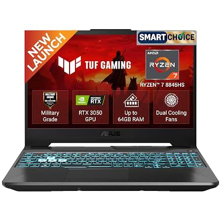 ASUS TUF A15 (2026),Smartchoice,AMD Ryzen 7 8845HS,RTX 3050-4GB,16GB DDR5 (Upgradeable),512GB SSD,FHD,15.6"(39.6 cm),144Hz,Win 11,M365 Basic(1Y),Office 24,Black,2.3 Kg,FA506NCG-HN192WS,Gaming Laptop