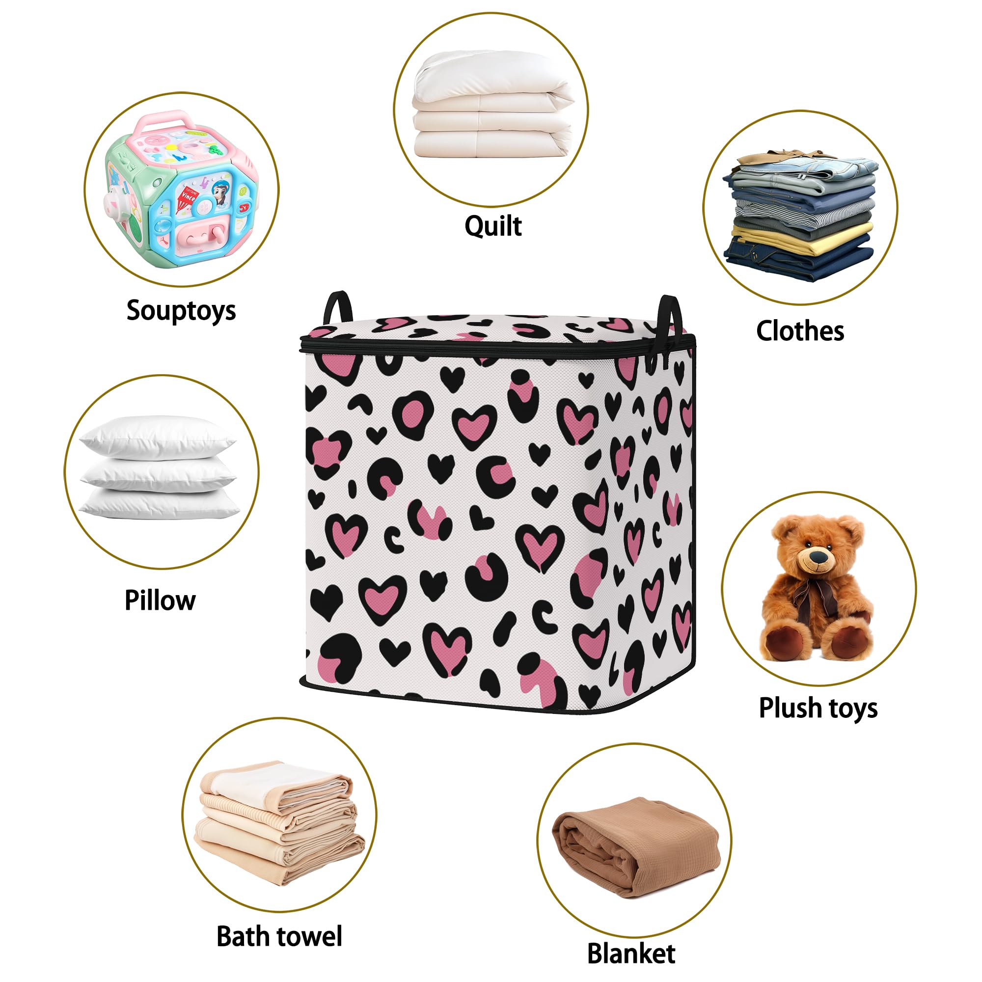 Bolsa grande de almacenamiento de edredón con cremallera, organizador de armario para ropa, mantas, edredones, almohadas, bolsas de almacenamiento de tela con asas portátiles (paquete de 2)