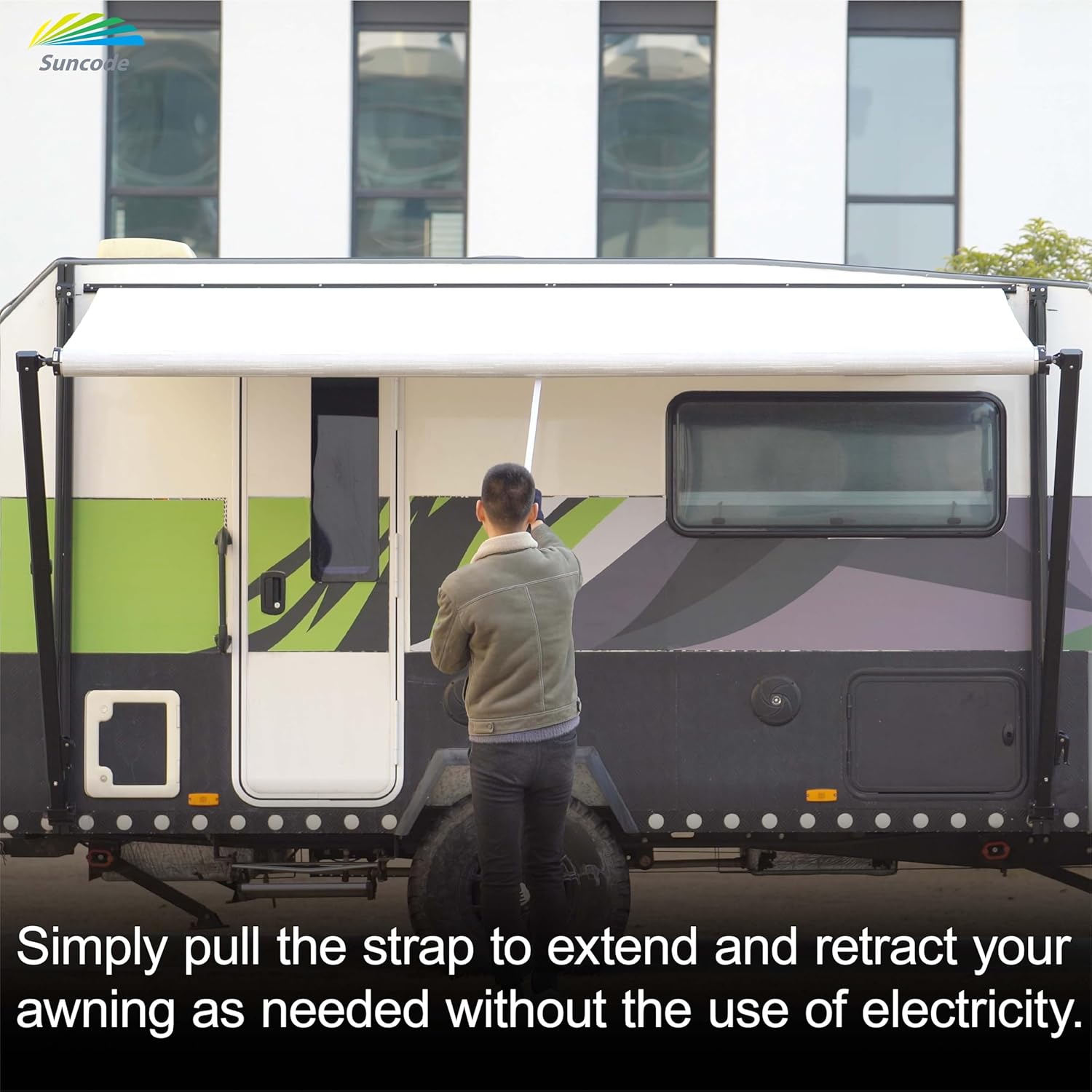 Suncode Manual RV Awning Black RV Modular Retractable Awning Complete