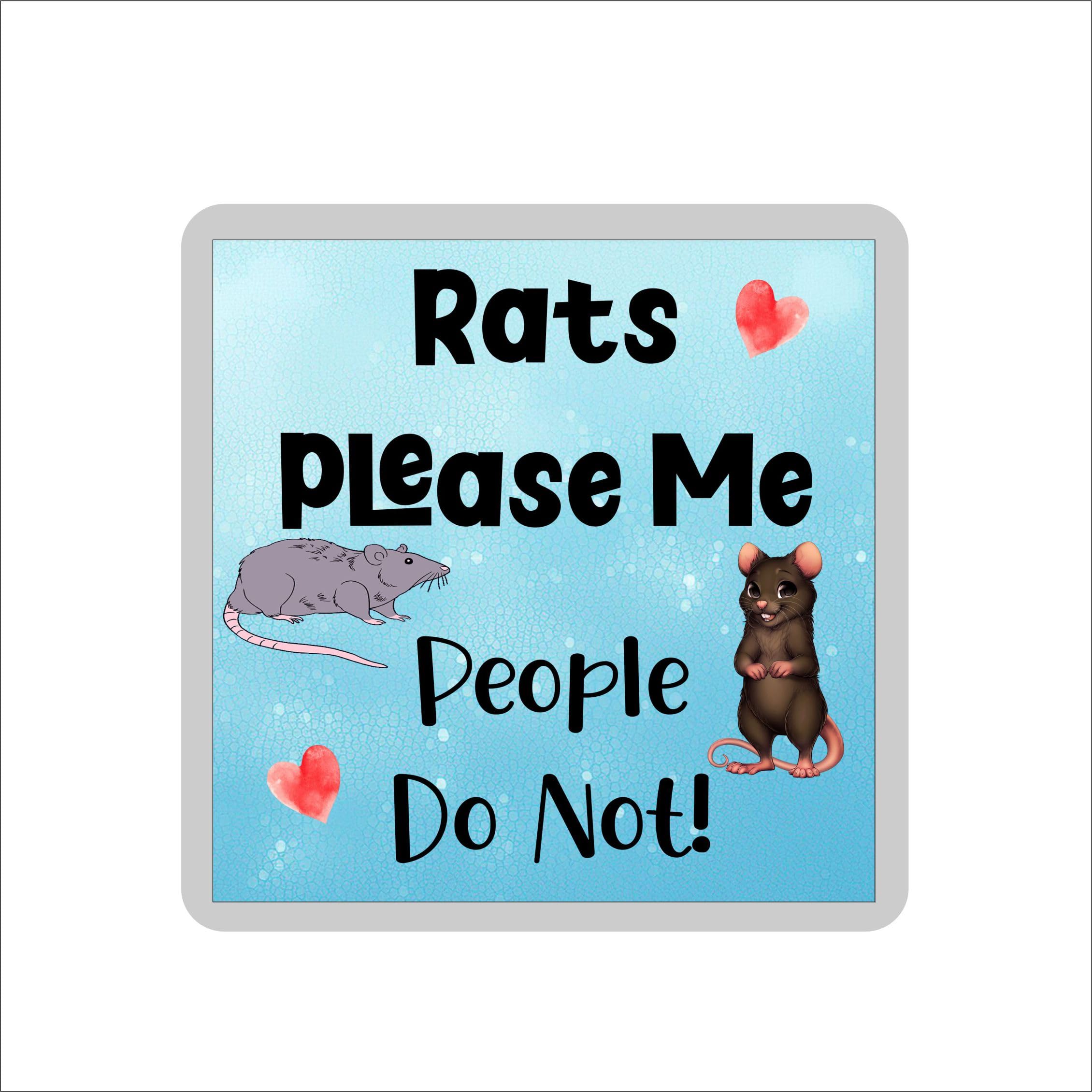 Decalarama Multicolor Rat Coaster Gift – Rats Please Me People Do Not – Cute Novelty Fun Family Present